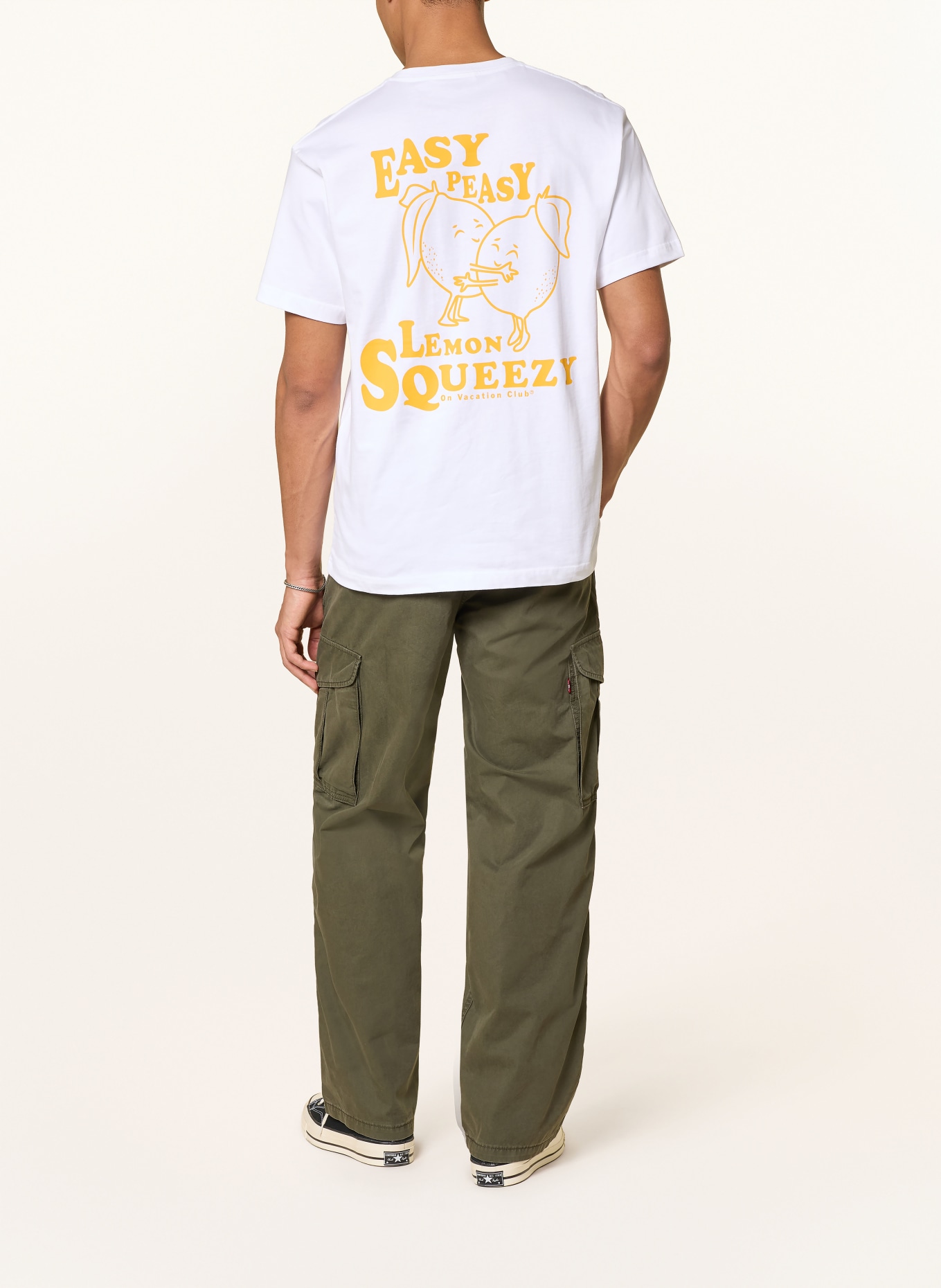 On Vacation T-Shirt: WEISS / DUNKELGELB