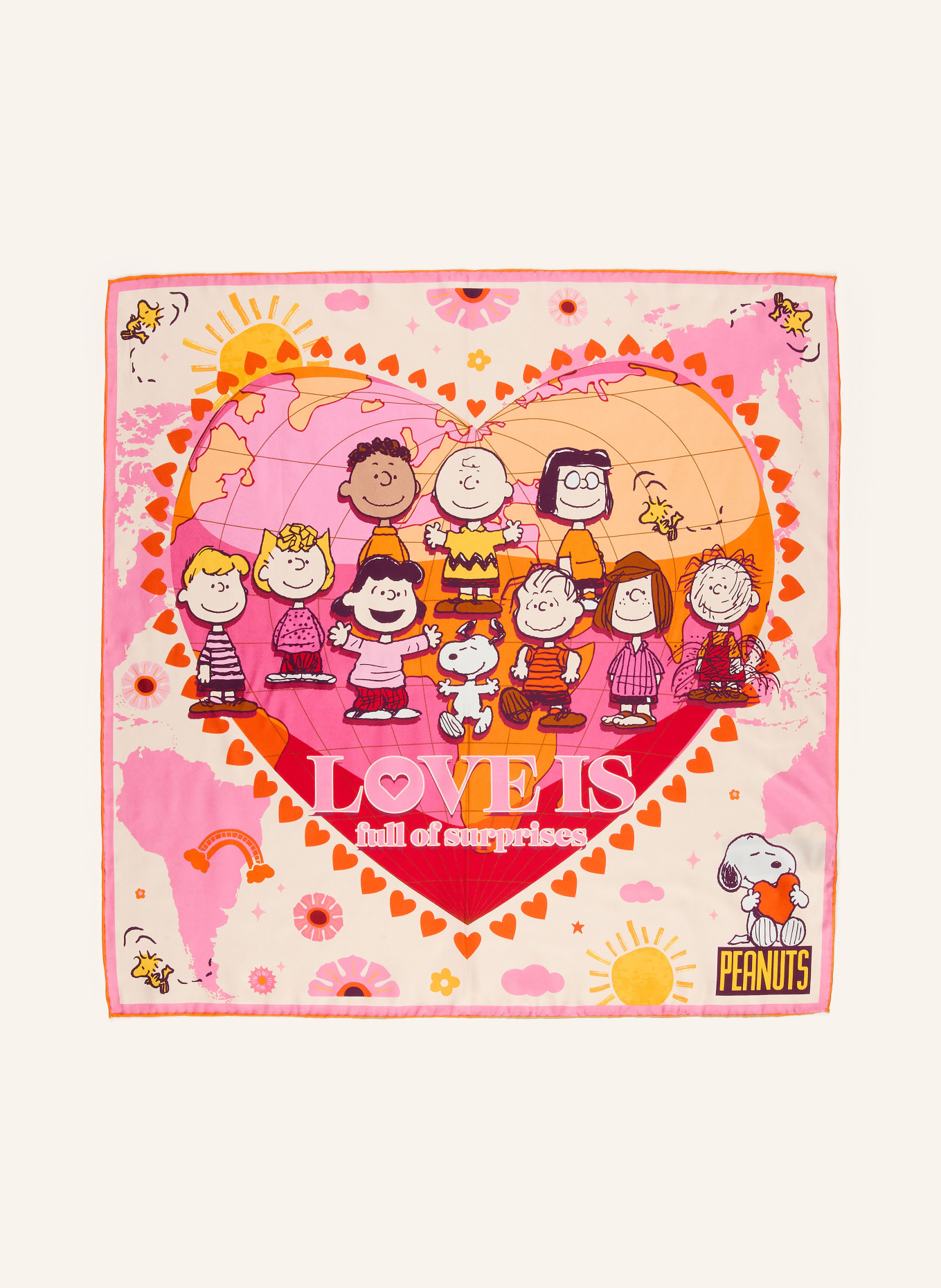 CODELLO Seidentuch: ROSA / ORANGE / WEISS