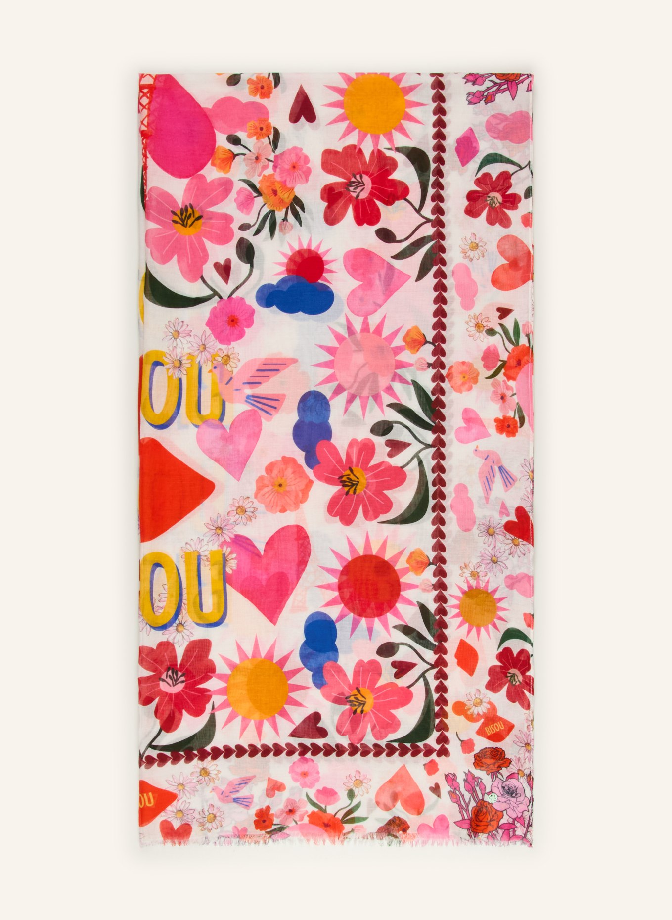 CODELLO Schal: ROT / DUNKELGELB / WEISS