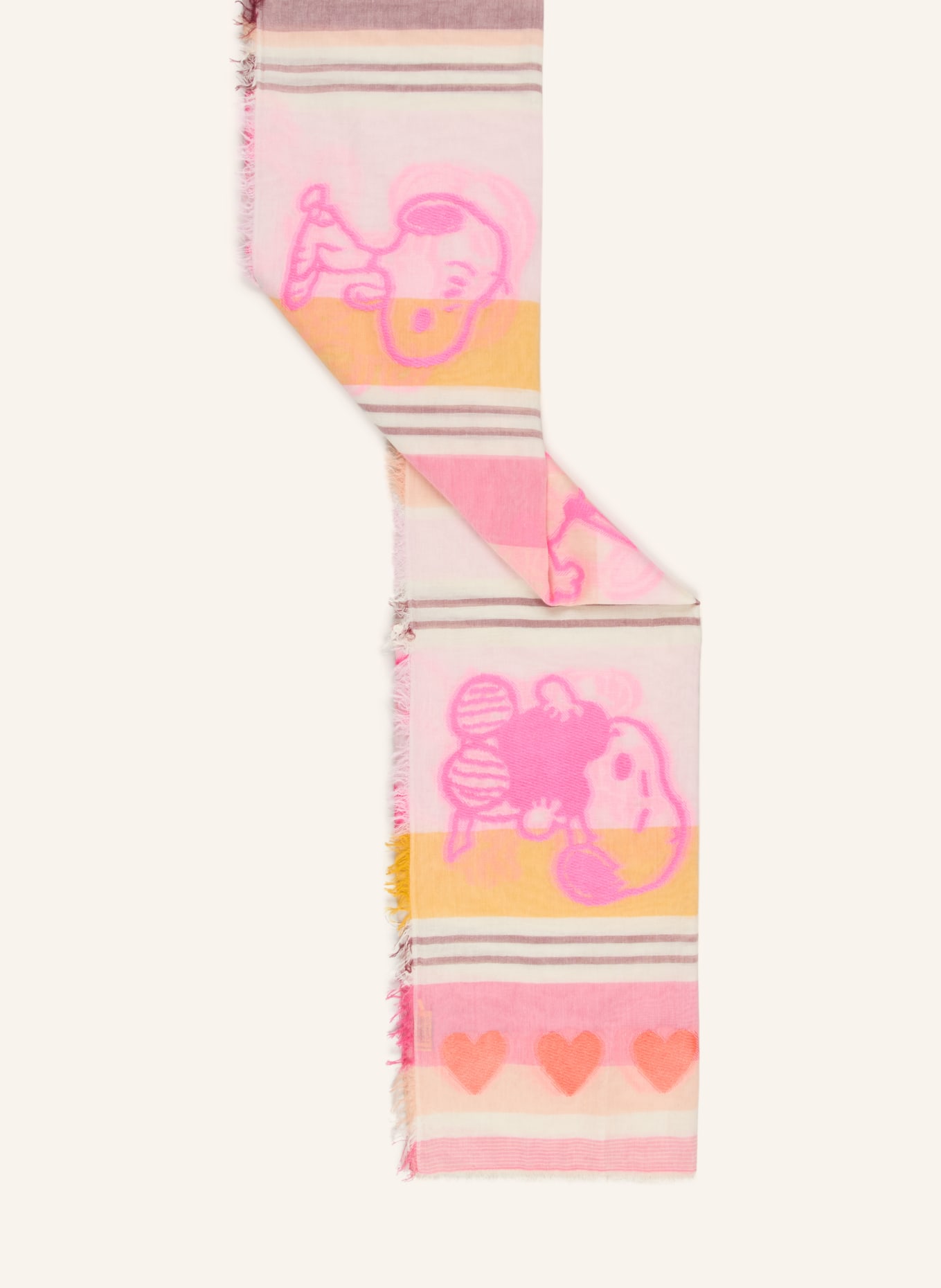 CODELLO Szalik żakardowy: MOCNORÓŻOWY / RÓŻOWY / ŻÓŁTY