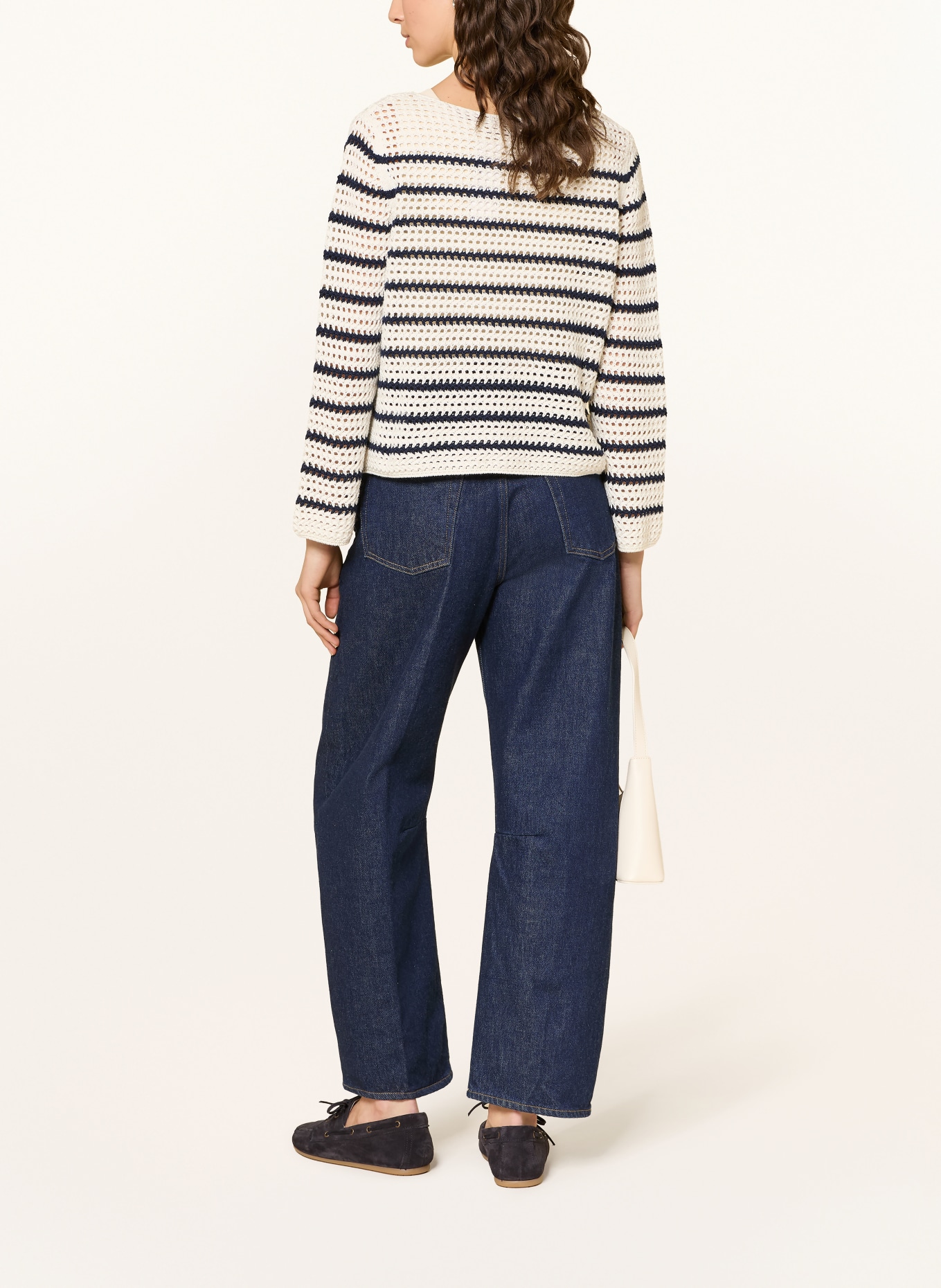 HEMISPHERE sweater: WHITE / DARK BLUE