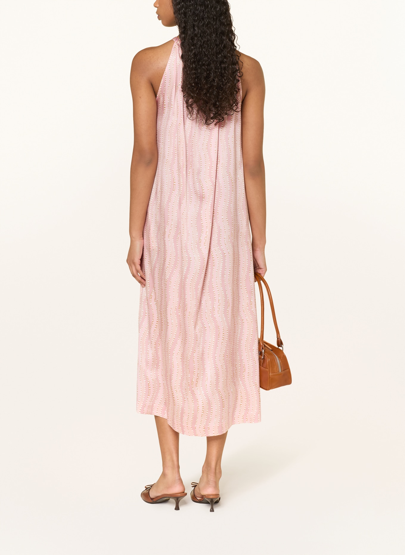 HEMISPHERE silk dress: PINK / CREAM