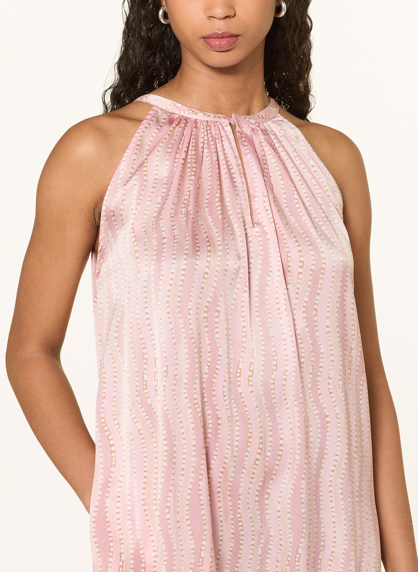HEMISPHERE silk dress: PINK / CREAM
