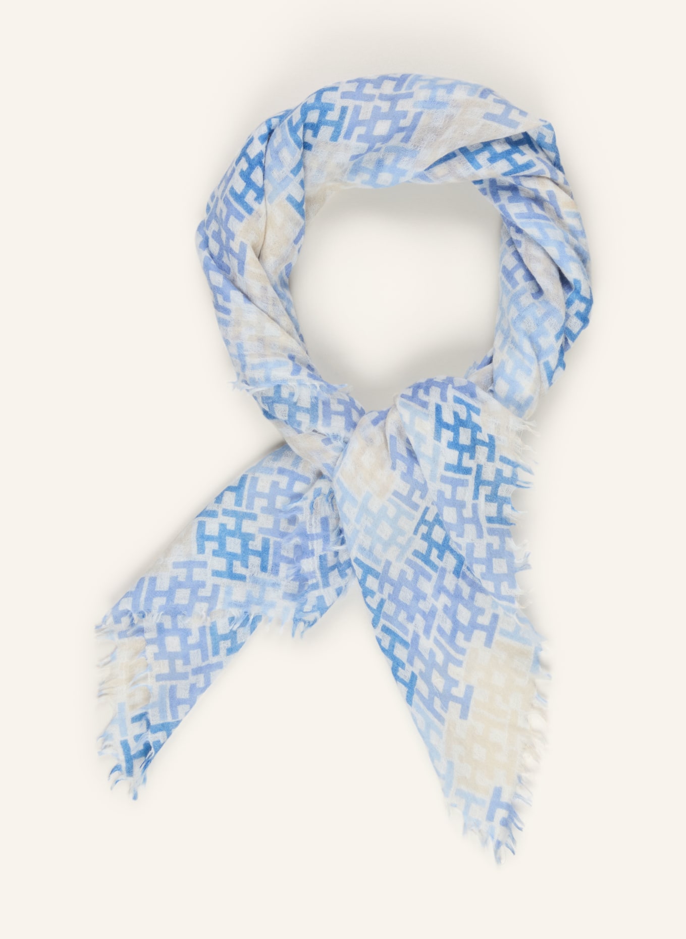 HEMISPHERE Cashmere-Tuch: BLAU / CREME / HELLBLAU