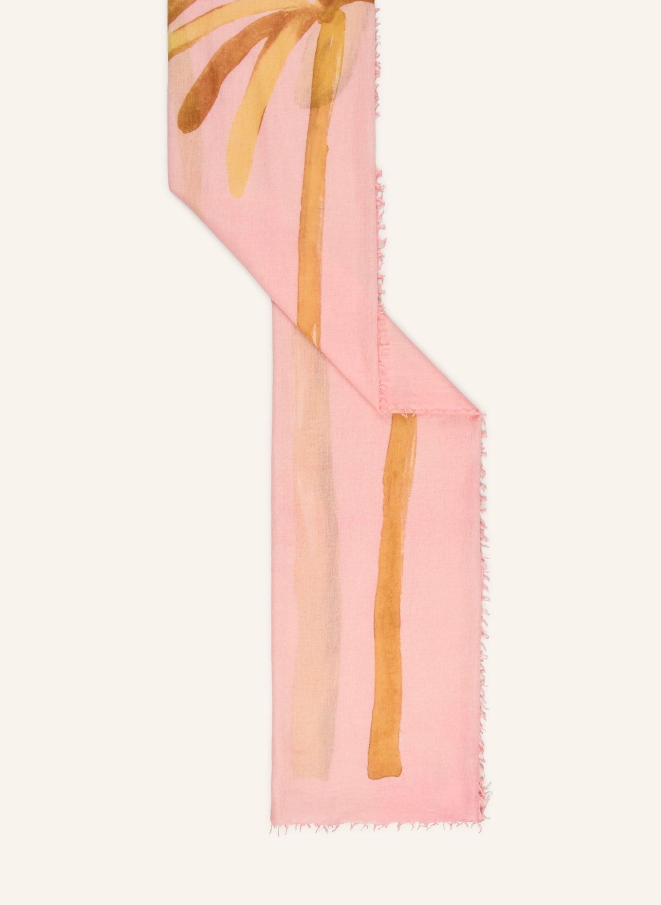 HEMISPHERE Cashmere-Schal OLMETTOS: HELLROT / COGNAC / DUNKELGELB