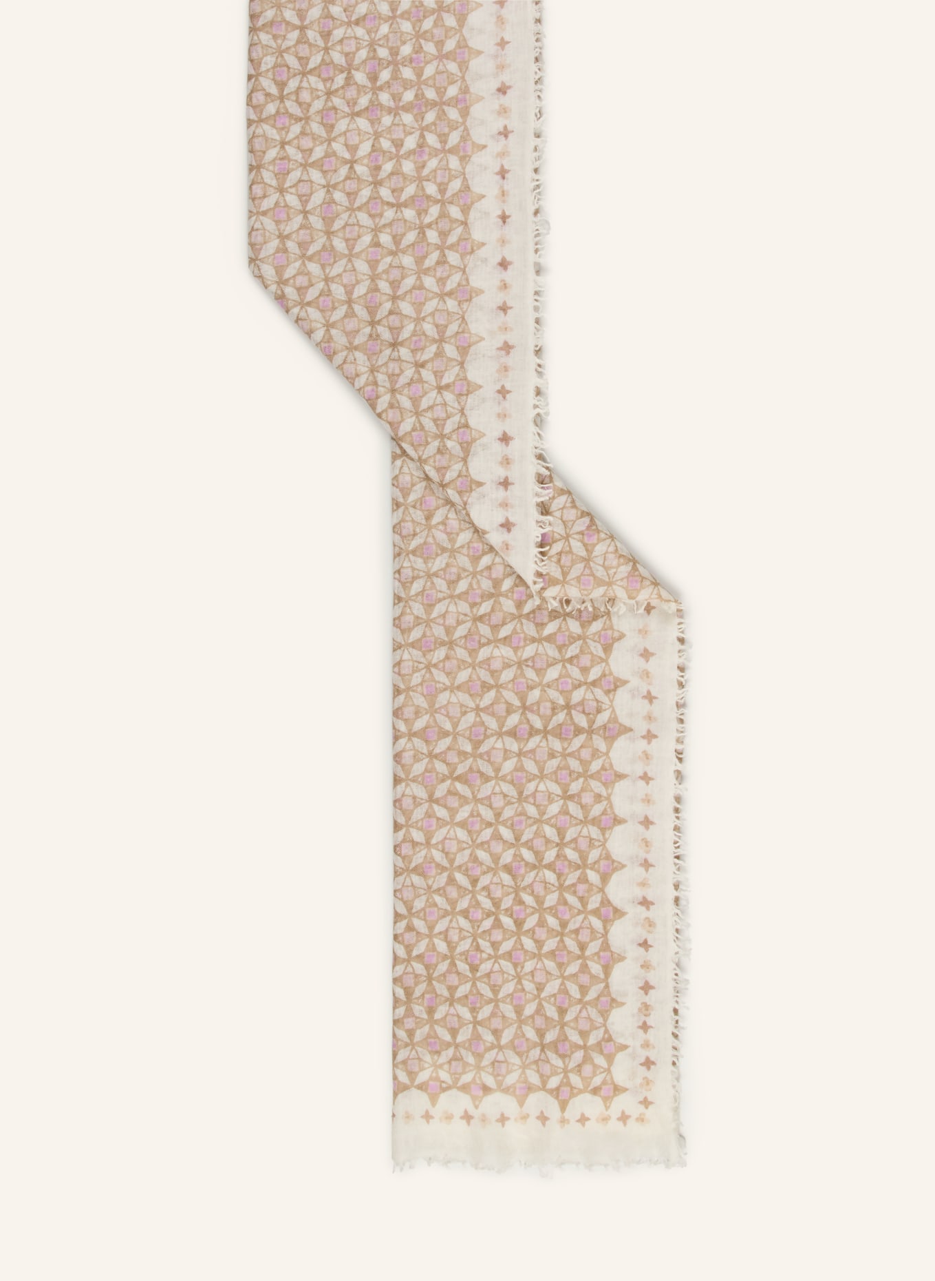 HEMISPHERE scarf: BEIGE / ECRU / LIGHT PURPLE