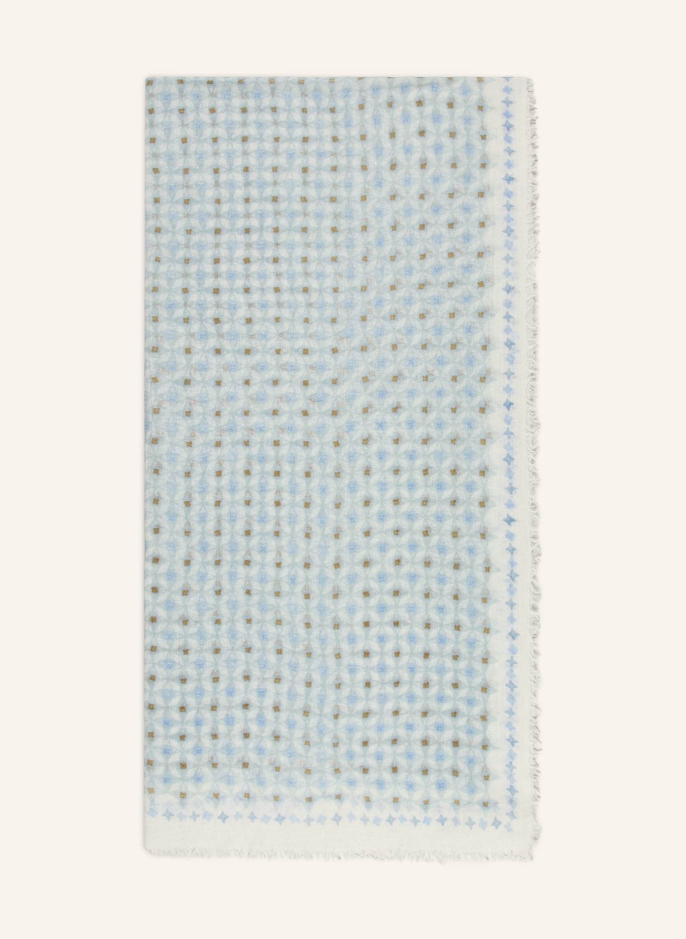 HEMISPHERE scarf: LIGHT BLUE / CREAM / GREEN