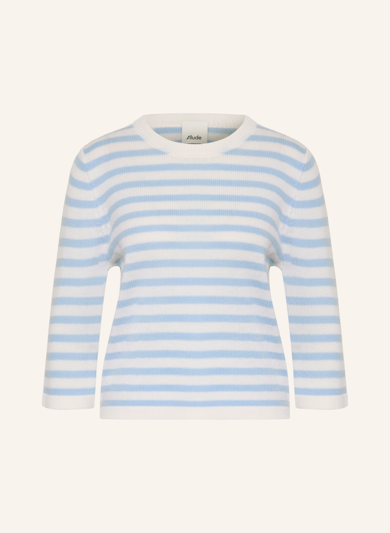 ALLUDE Pullover mit Cashmere: ECRU / HELLBLAU