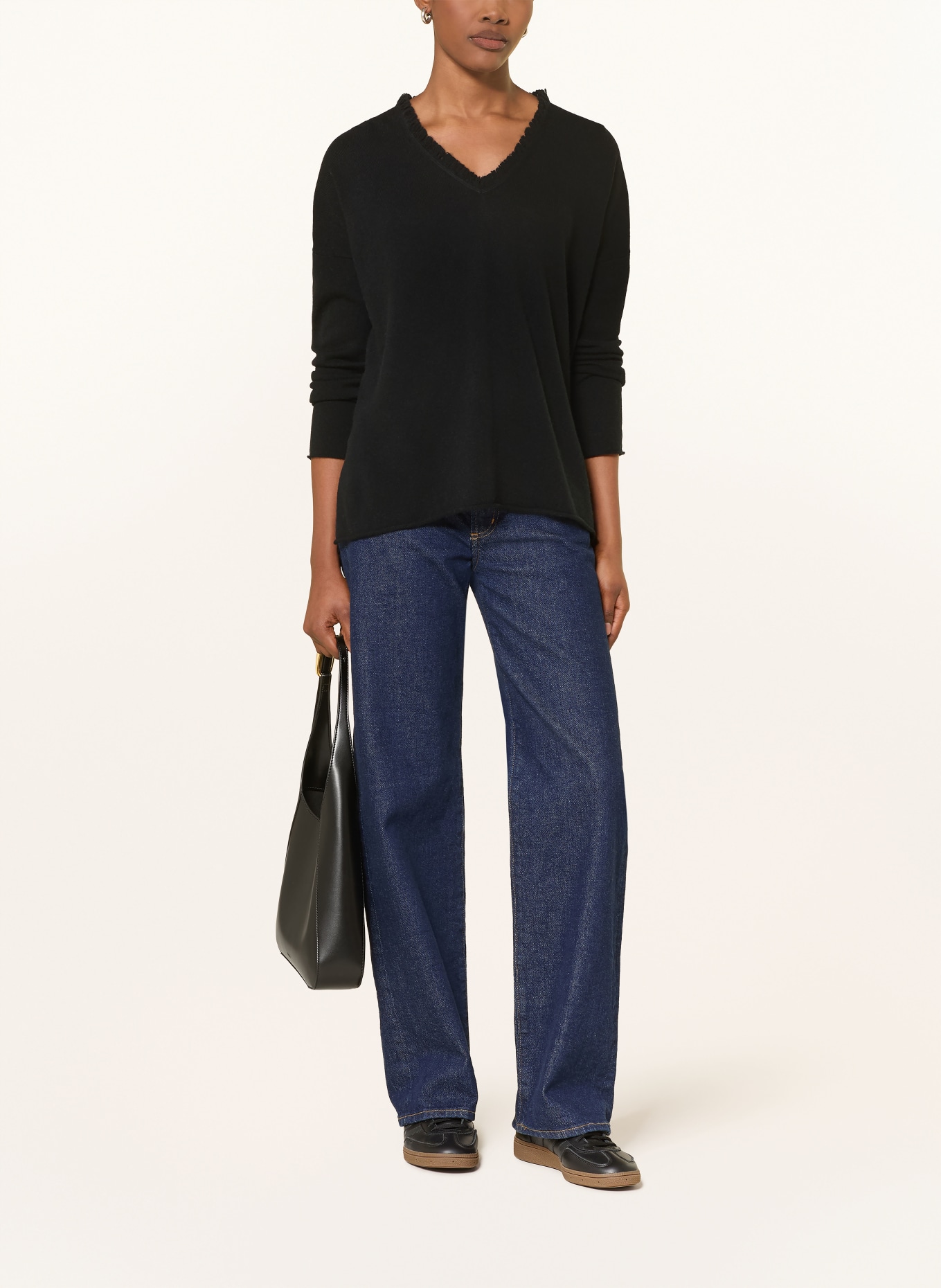 ALLUDE Svetr s kašmírem: ČERNÁ