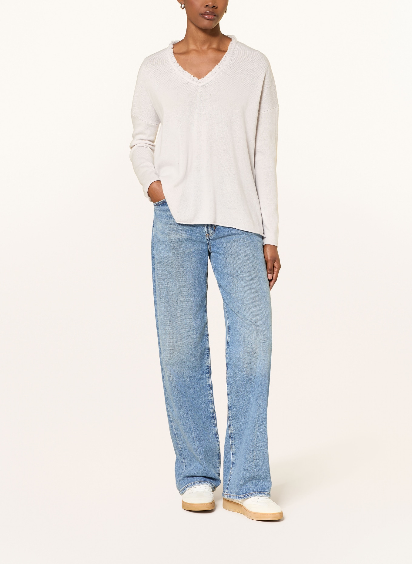 ALLUDE Pullover mit Cashmere: HELLGRAU