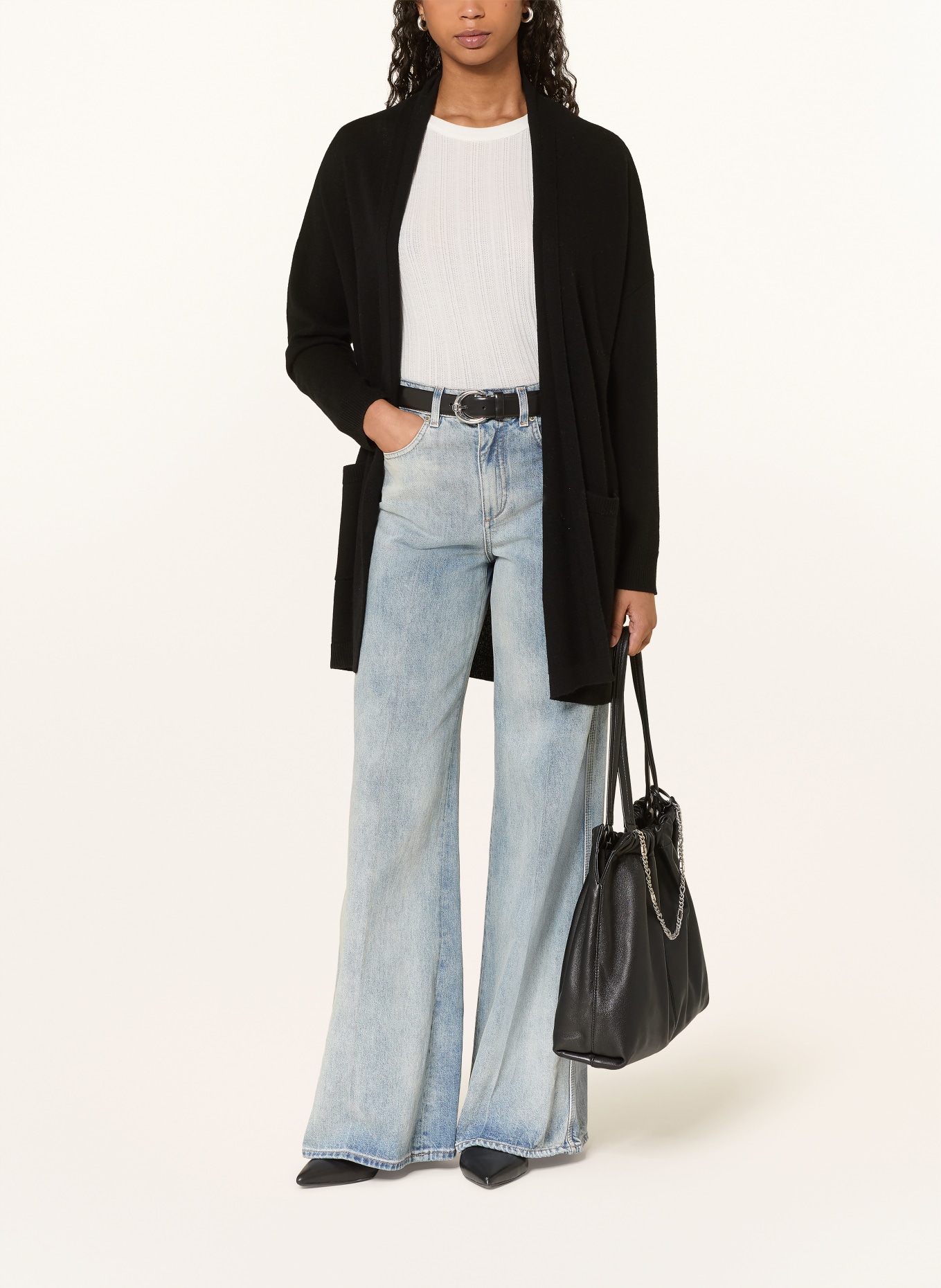 ALLUDE Strickhülle mit Cashmere: SCHWARZ