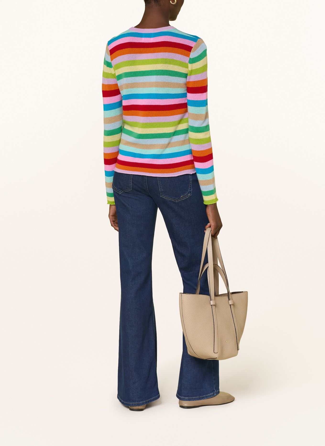 ALLUDE Cashmere-Pullover: TÜRKIS / PINK / ORANGE