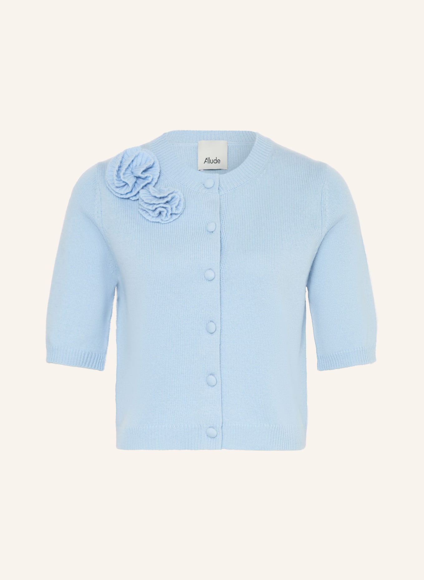 ALLUDE Strickjacke mit Cashmere: HELLBLAU
