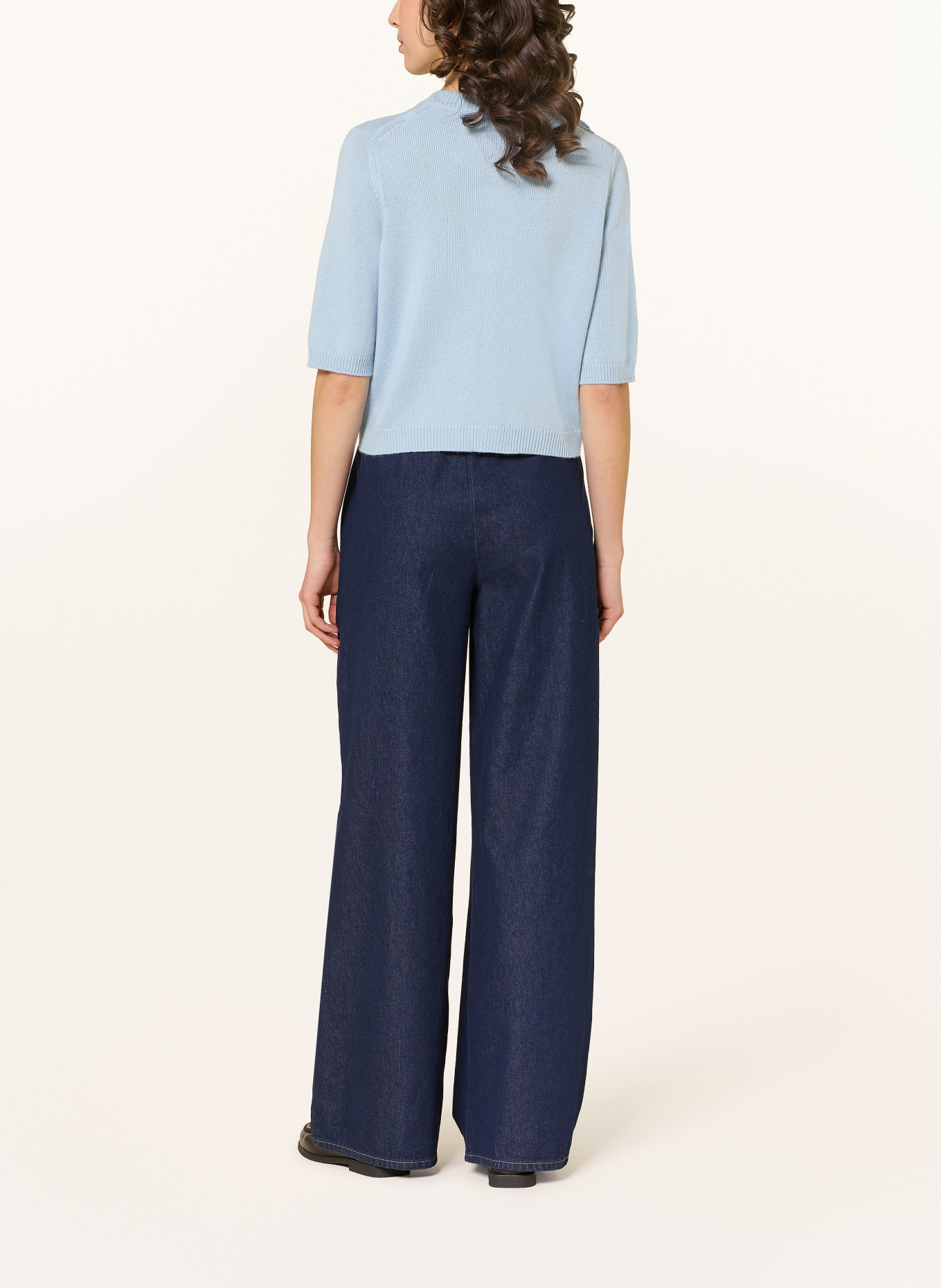 ALLUDE Strickjacke mit Cashmere: HELLBLAU