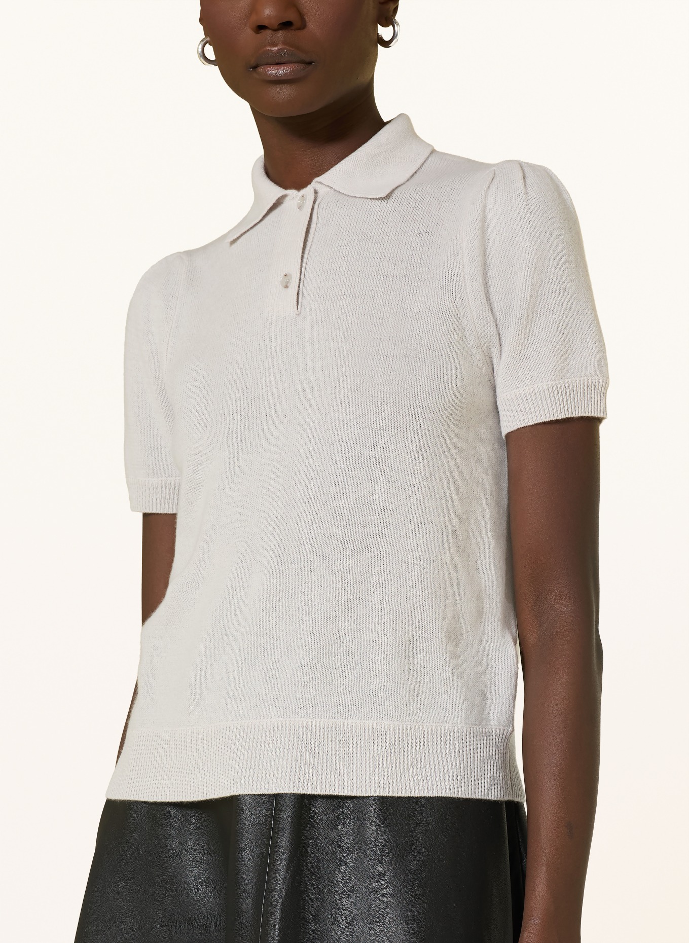 ALLUDE Pletené tričko z kašmíru: SVĚTLE ŠEDÁ