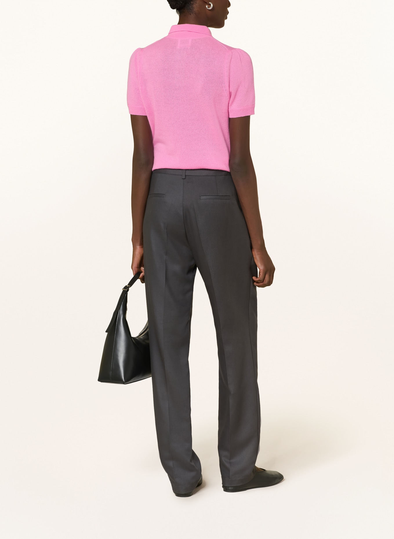 ALLUDE Pletené tričko z kašmíru: RŮŽOVÁ