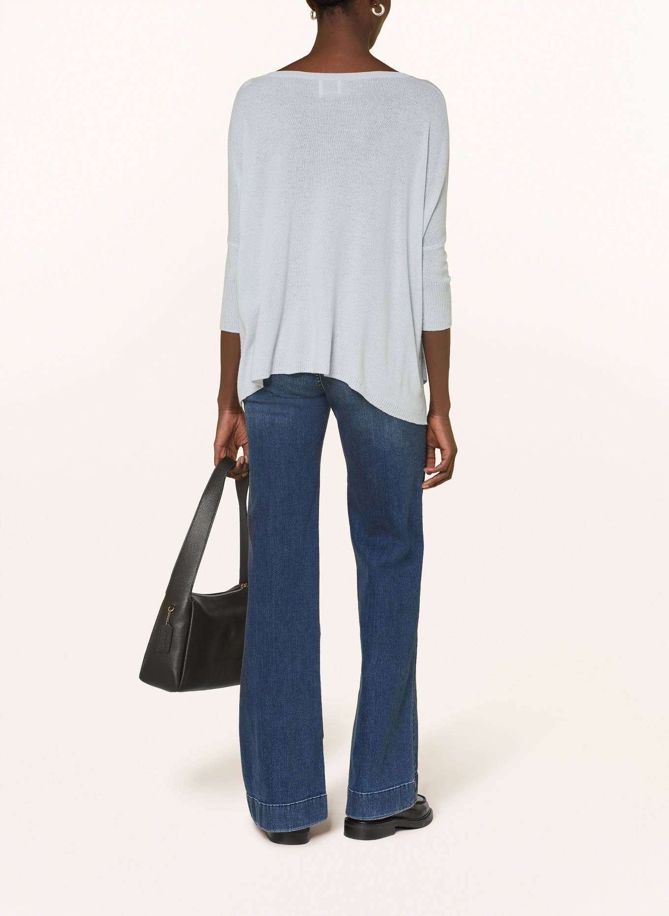 ALLUDE Sweter z kaszmiru z rękawami 3/4: JASNONIEBIESKI