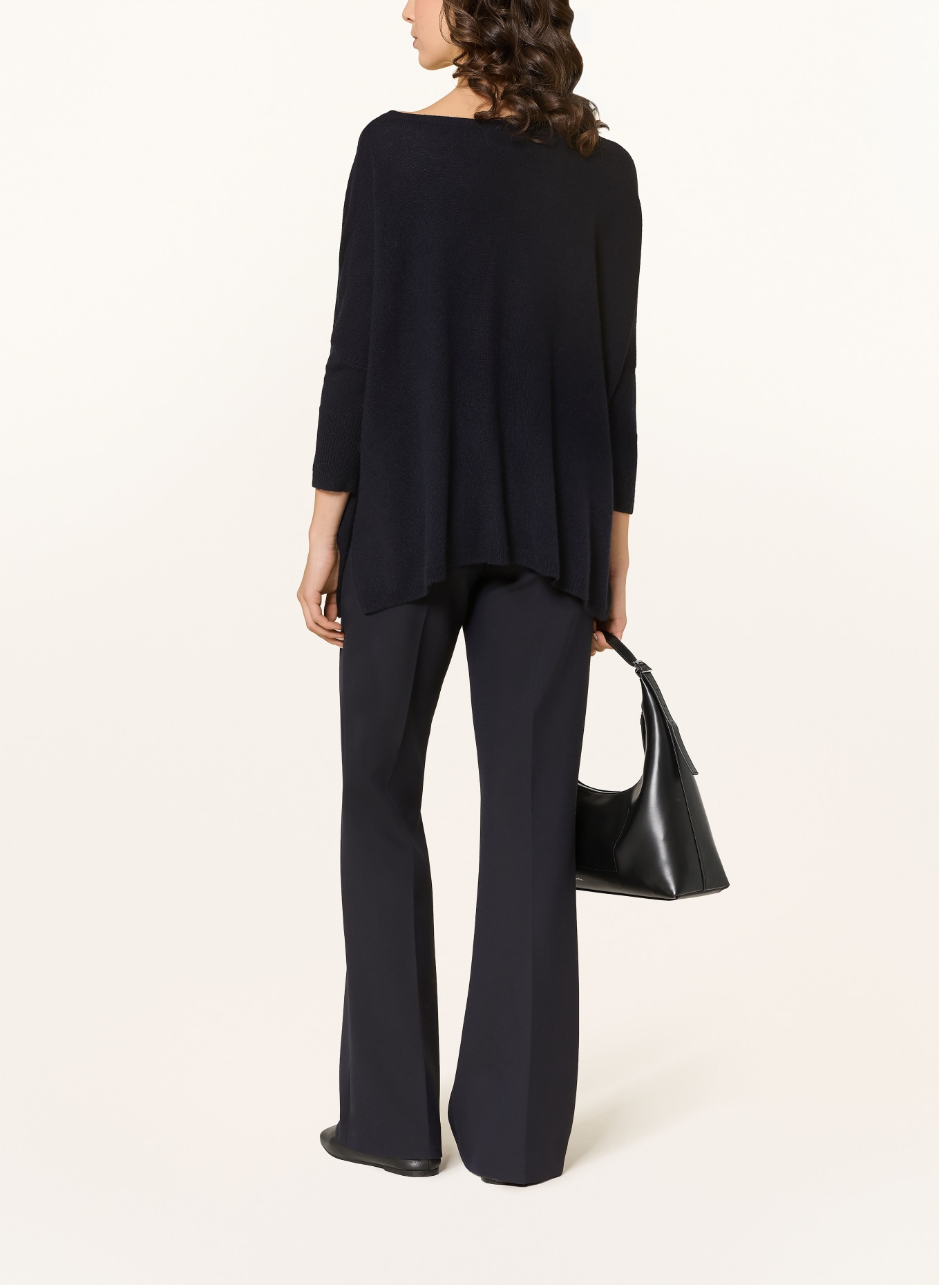 ALLUDE Cashmere sweater with 3/4 sleeves: DARK BLUE