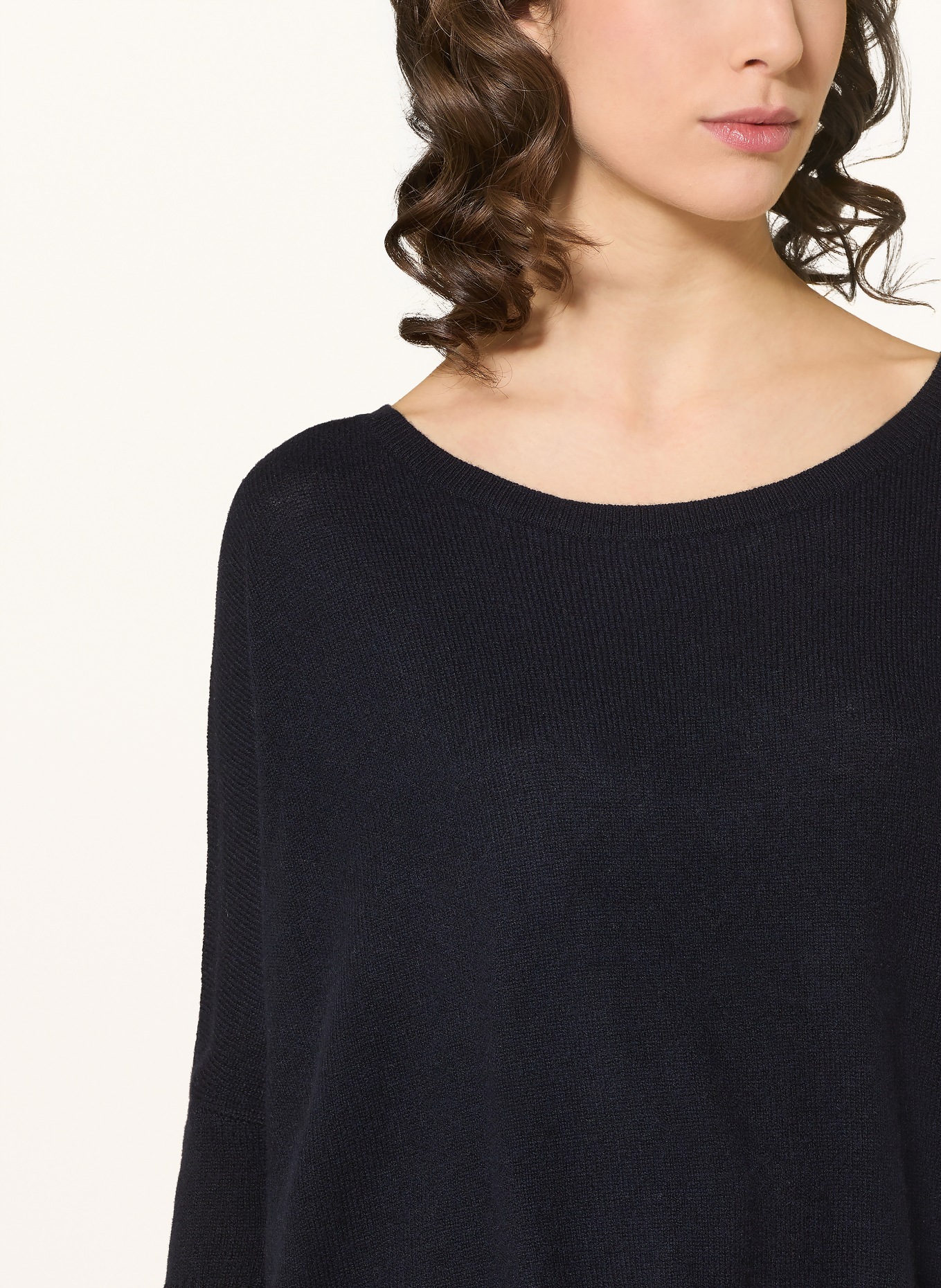 ALLUDE Cashmere sweater with 3/4 sleeves: DARK BLUE