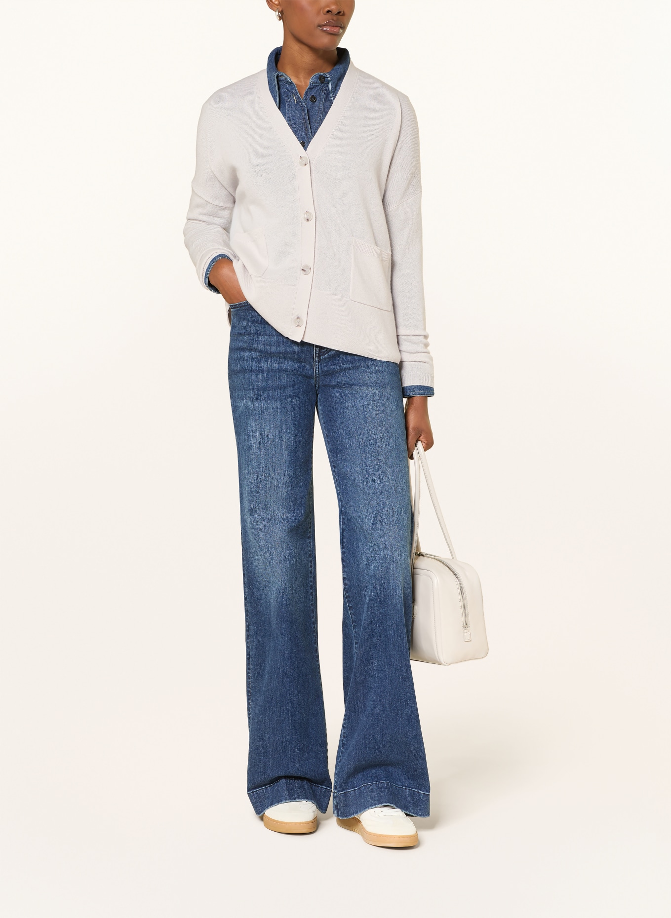 ALLUDE Svetr s kašmírem: SVĚTLE ŠEDÁ