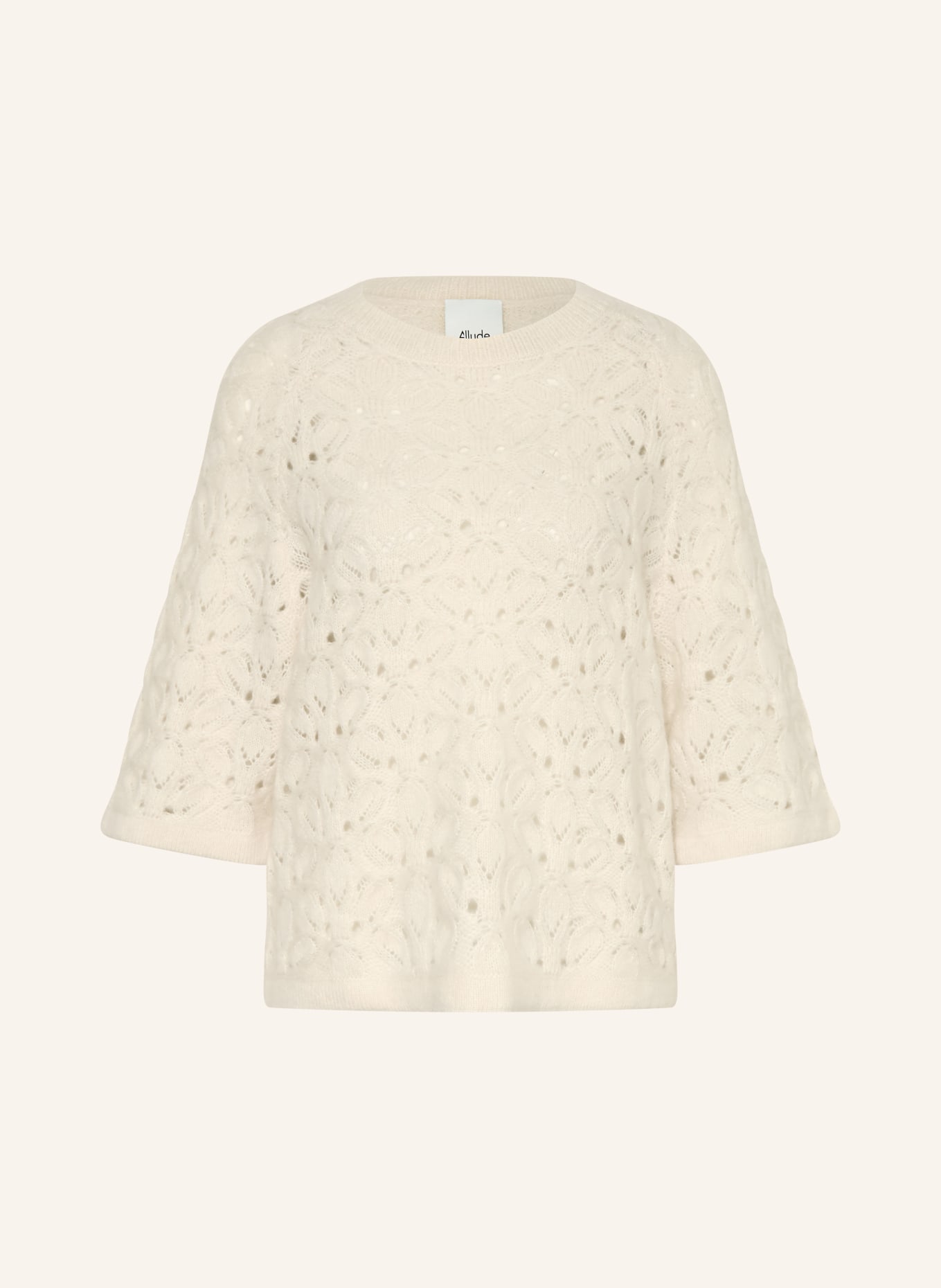 ALLUDE Cashmere-Pullover mit 3/4-Arm: ECRU