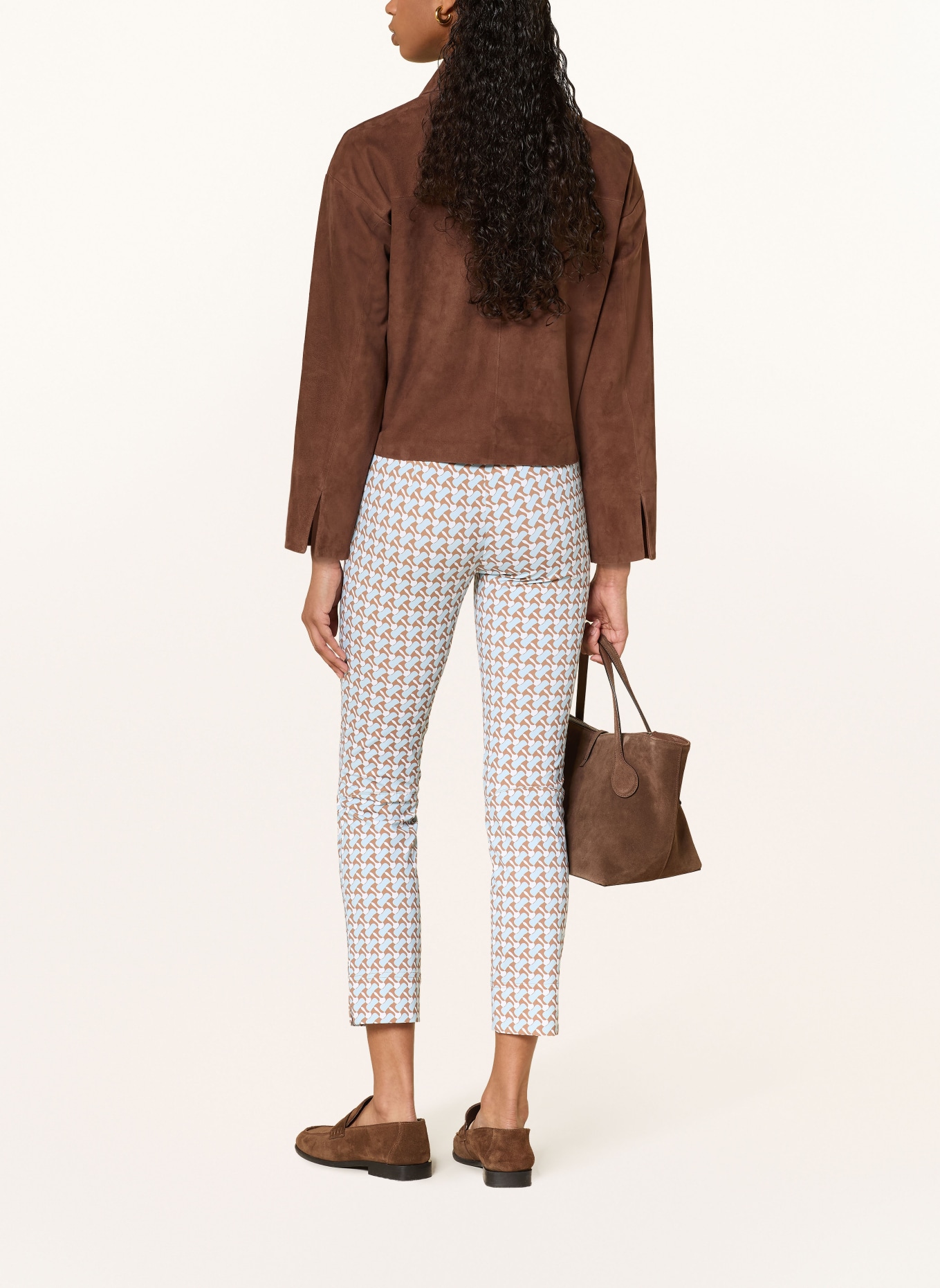 SEDUCTIVE 7/8 kalhoty SABRINA z jersey: TMAVĚ MODRÁ / ČERNOŠEDÁ / BÍLÁ