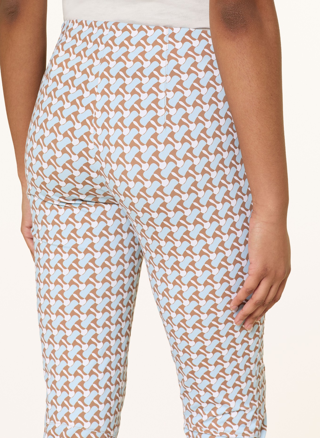 SEDUCTIVE 7/8 kalhoty SABRINA z jersey: TMAVĚ MODRÁ / ČERNOŠEDÁ / BÍLÁ