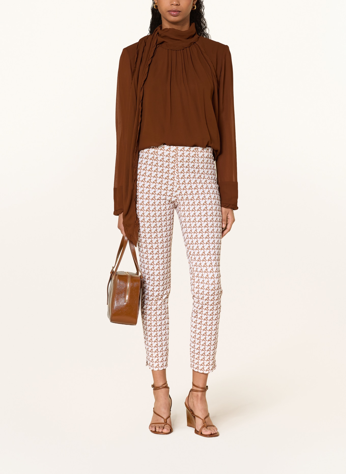 SEDUCTIVE 7/8-Hose SABRINA aus Jersey: CREME / BRAUN / ROSÉ