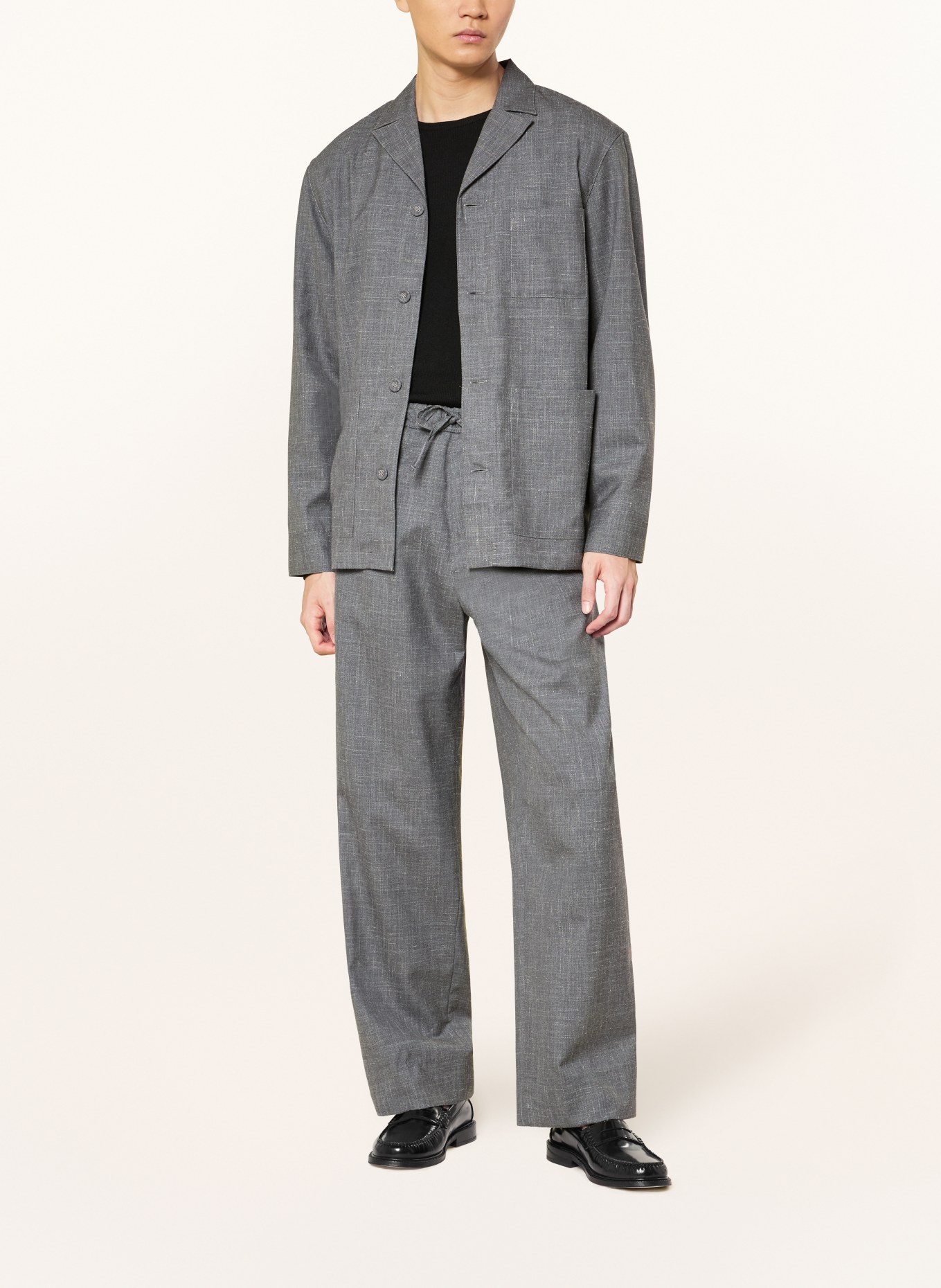 Officine Générale Marynarka ARCHER slim fit: SZARY