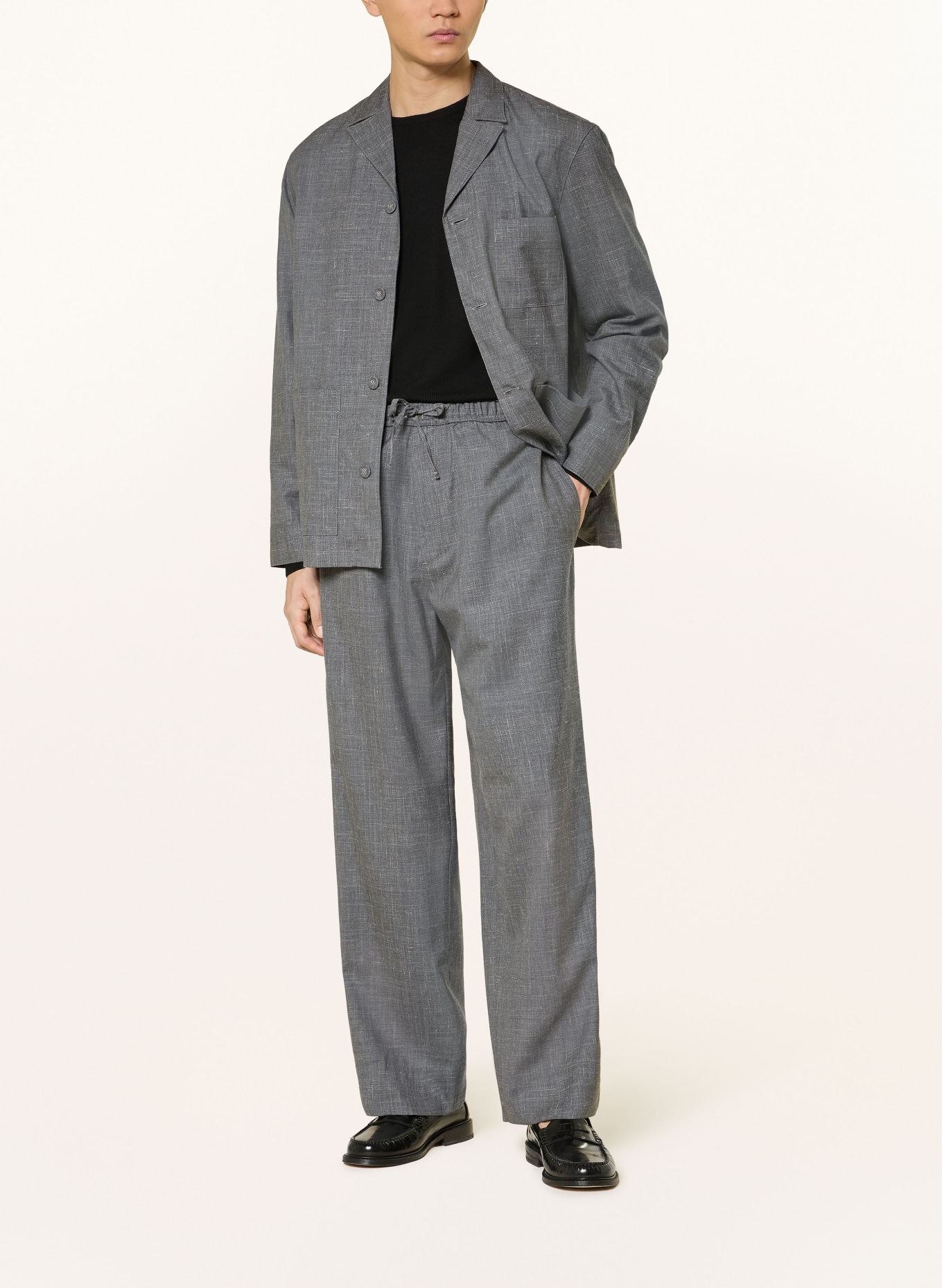 Officine Générale Manšestrové kalhoty Slim Fit: ŠEDÁ