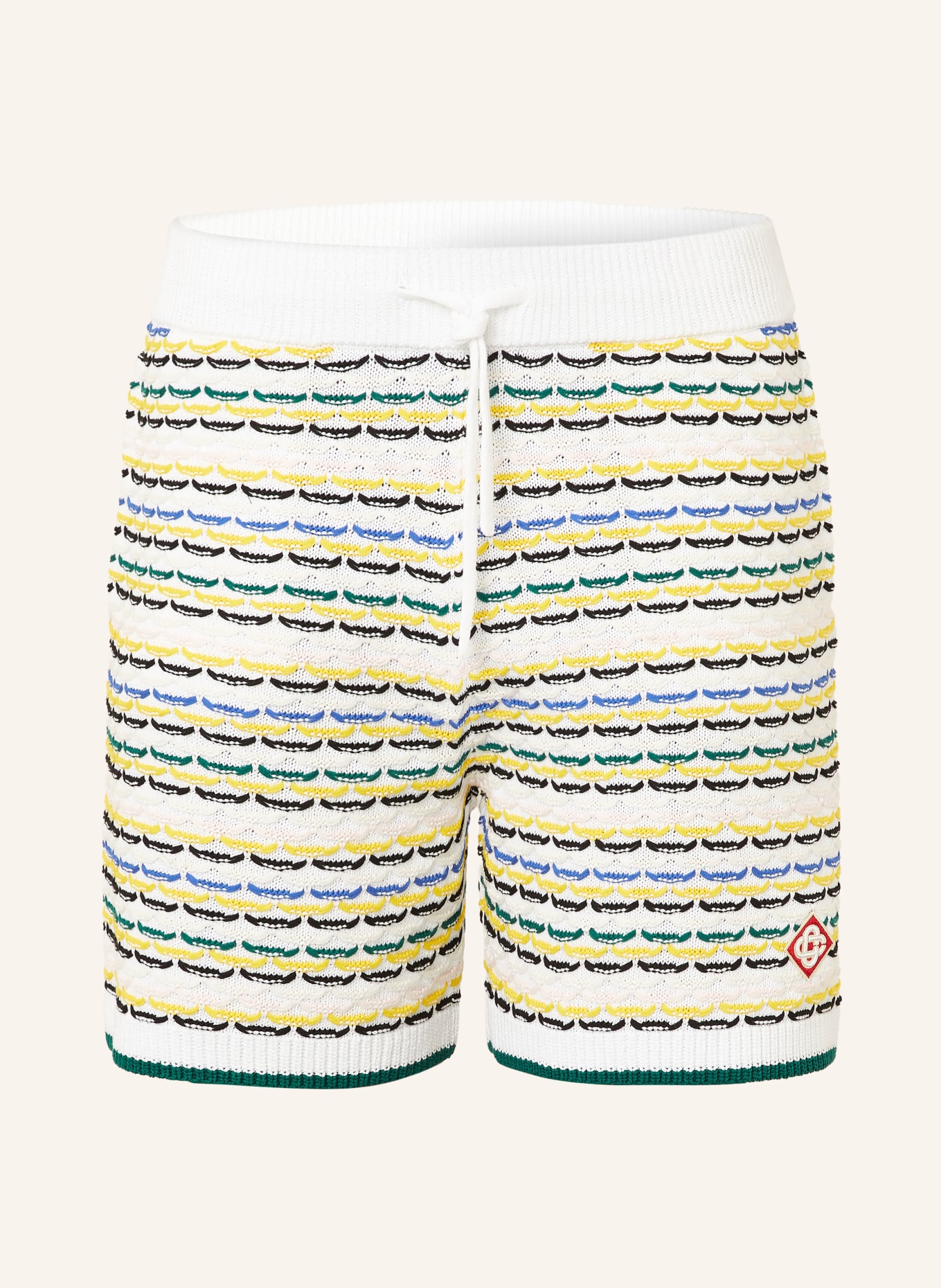 Casablanca Strickshorts: WEISS / GELB / DUNKELGRÜN