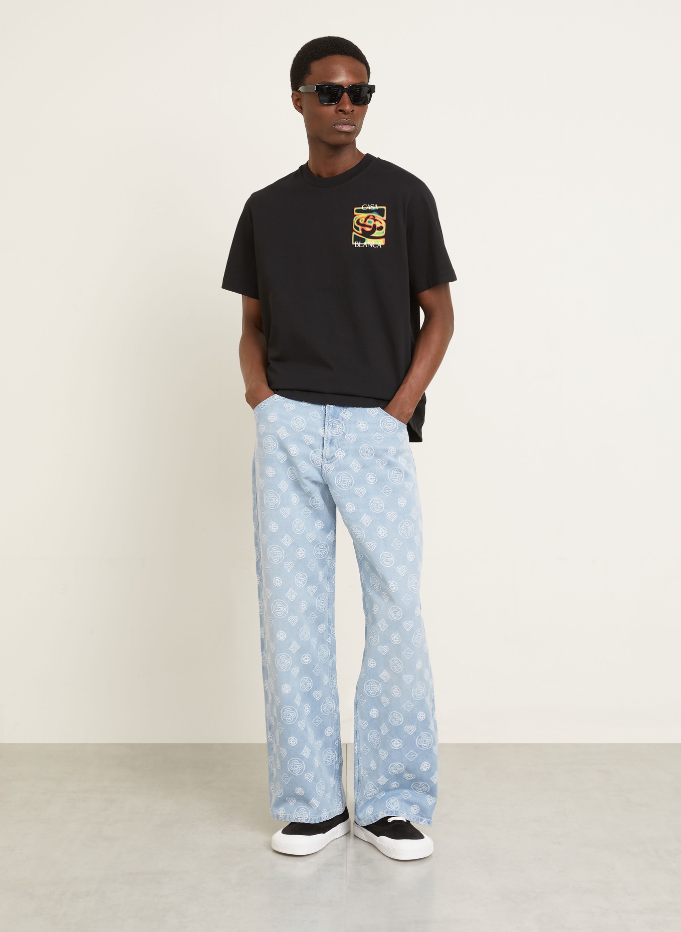 Casablanca T-Shirt: SCHWARZ / ROT / GRÜN