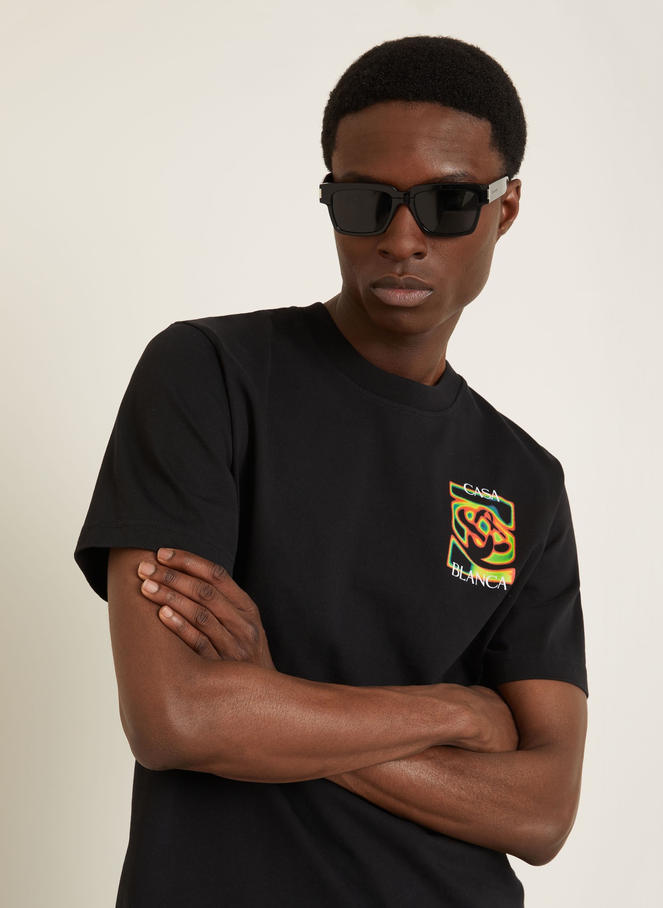 Casablanca T-Shirt: SCHWARZ / ROT / GRÜN