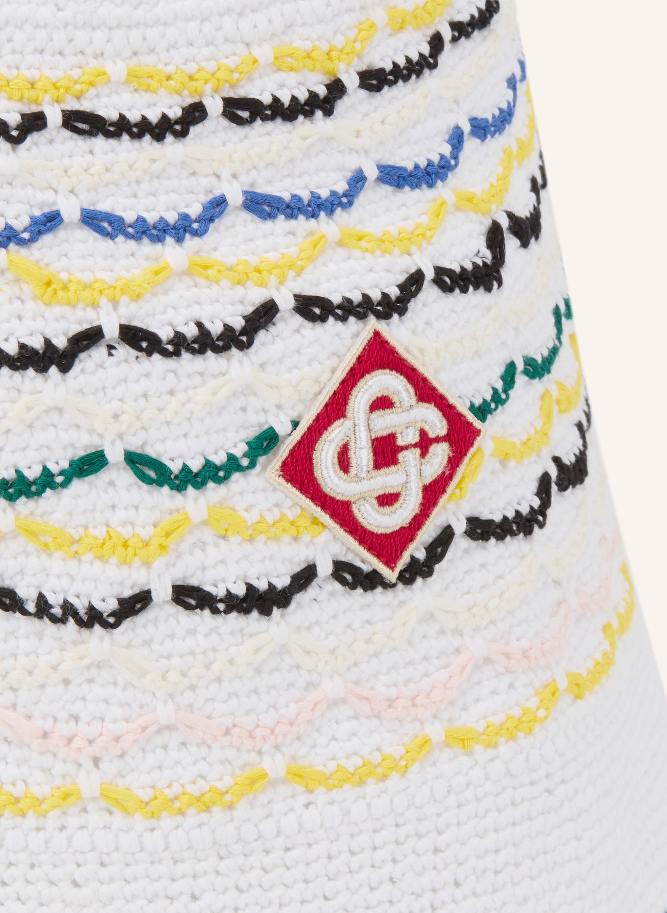 Casablanca bucket hat: WHITE / DARK GREEN / BLACK