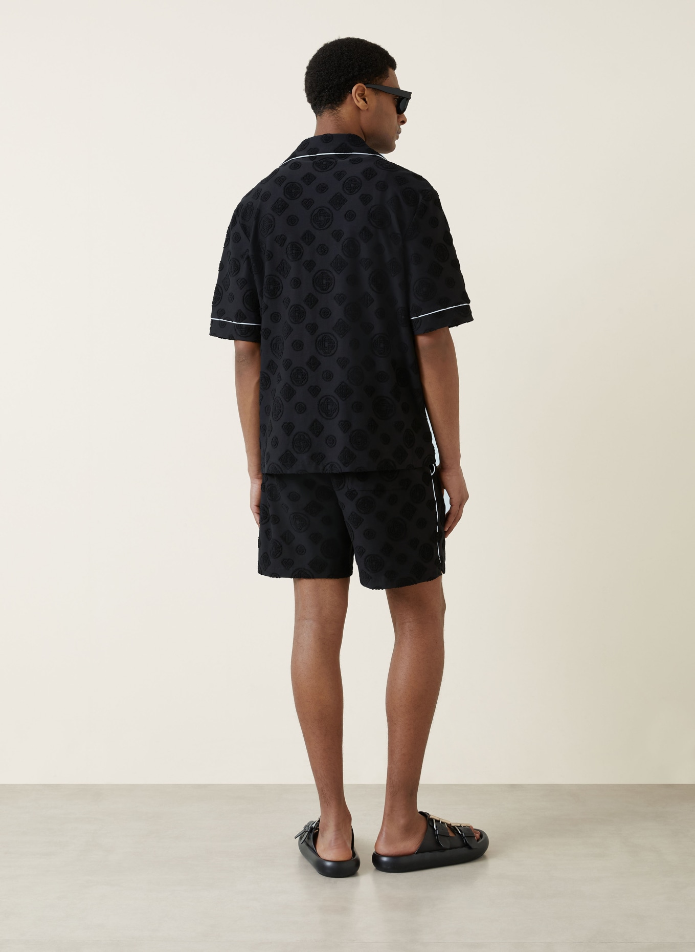 Casablanca Resorthemd Comfort Fit: SCHWARZ / WEISS