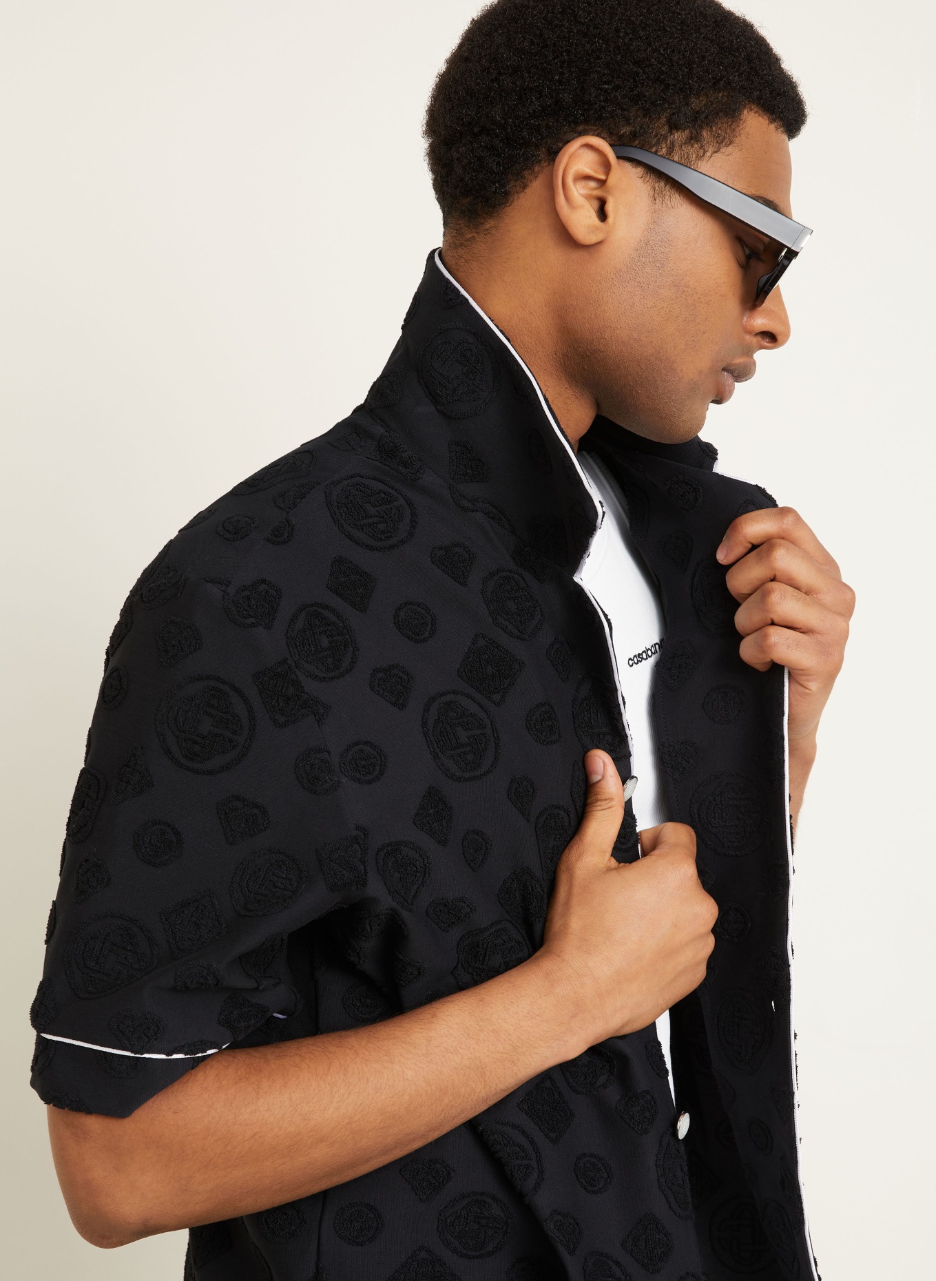 Casablanca Resorthemd Comfort Fit: SCHWARZ / WEISS