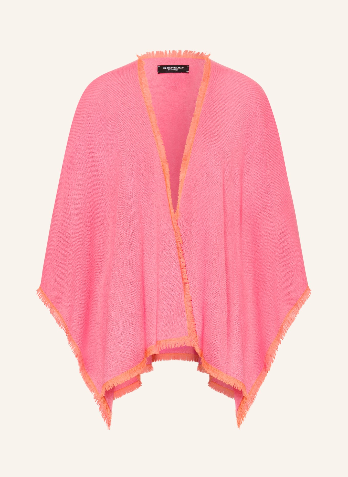 REPEAT Cashmere-Cape: PINK / ORANGE
