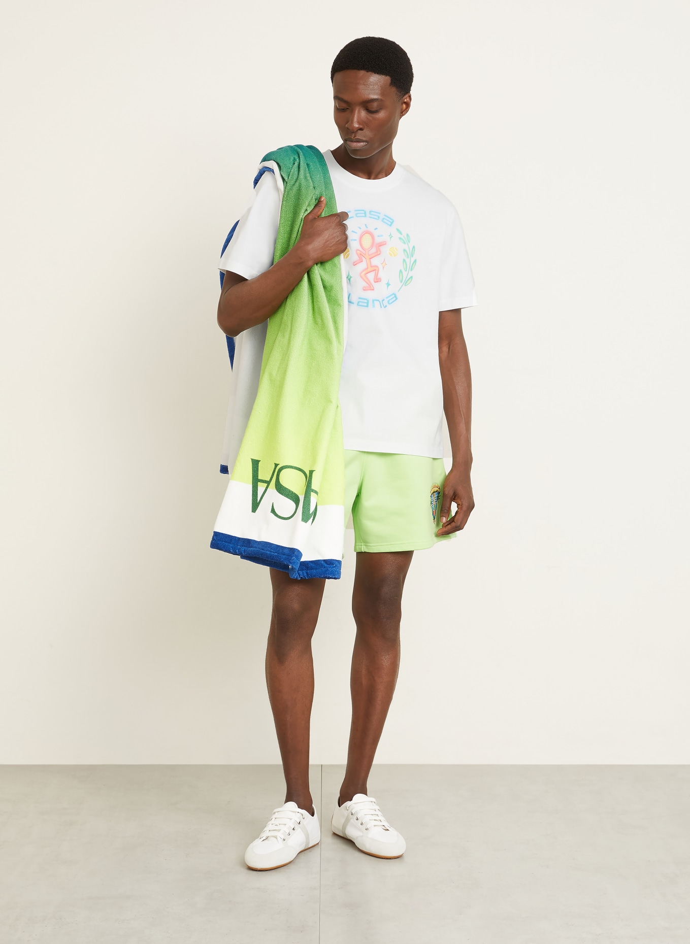 Casablanca DANCE JOY T-shirt: WHITE / PINK / TURQUOISE