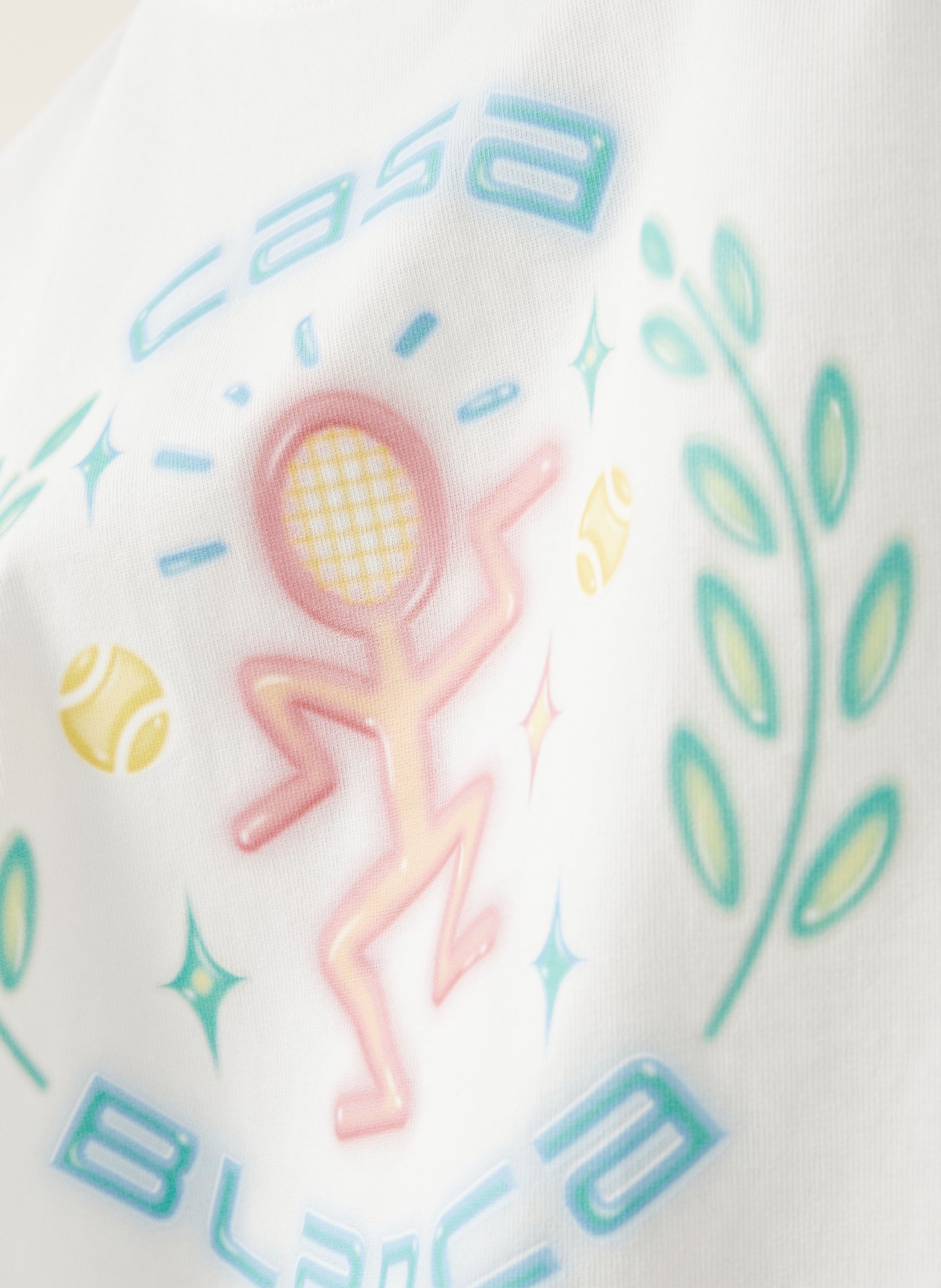 Casablanca DANCE JOY T-shirt: WHITE / PINK / TURQUOISE