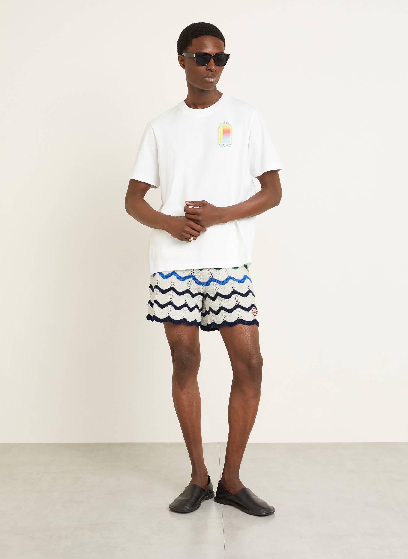 Casablanca T-Shirt L'ARCHE: WEISS / ROT / HELLGRÜN