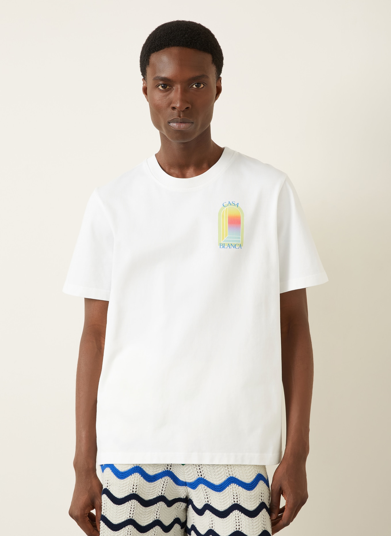 Casablanca T-Shirt L'ARCHE: WEISS / ROT / HELLGRÜN