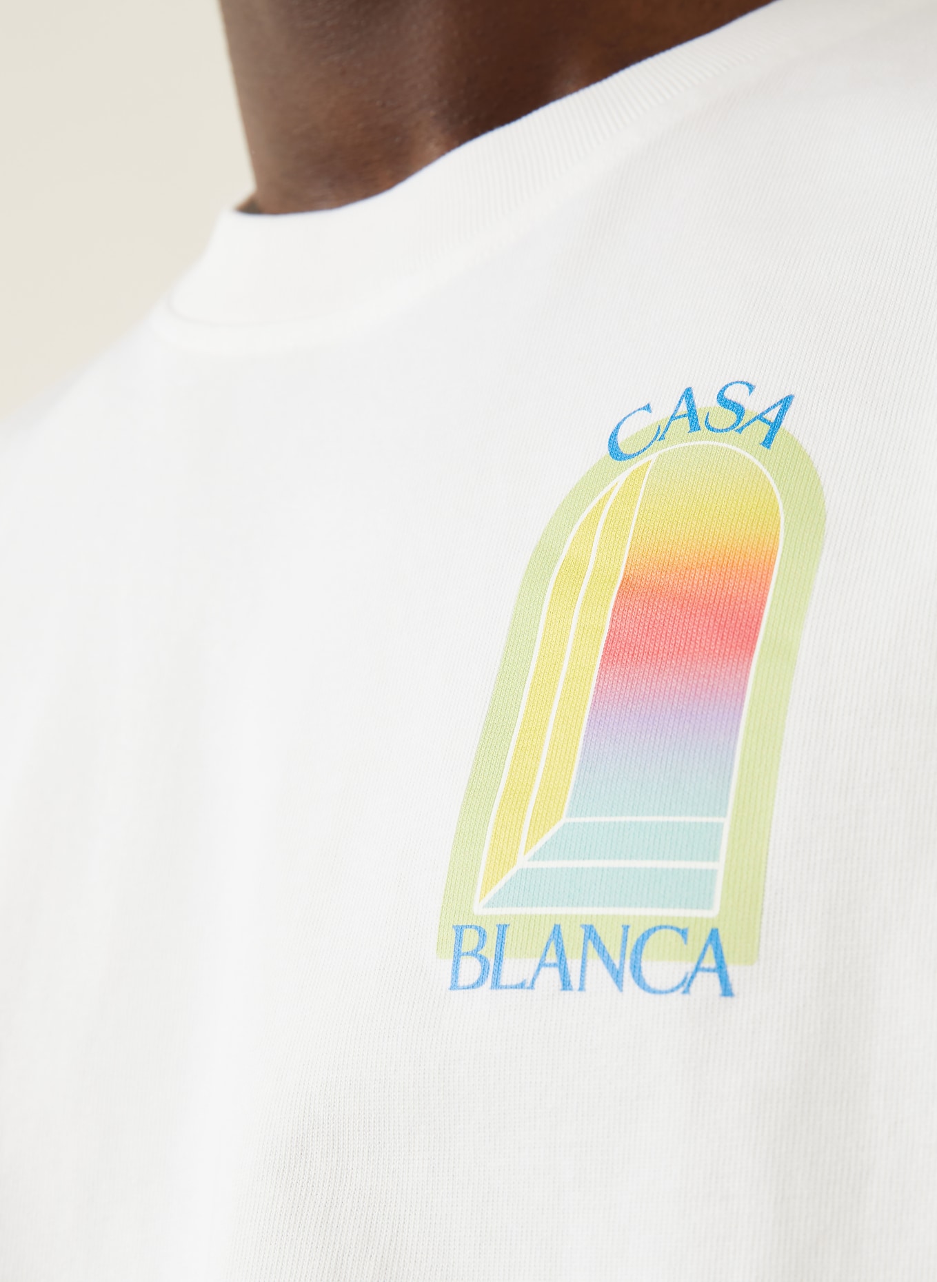 Casablanca T-Shirt L'ARCHE: WEISS / ROT / HELLGRÜN