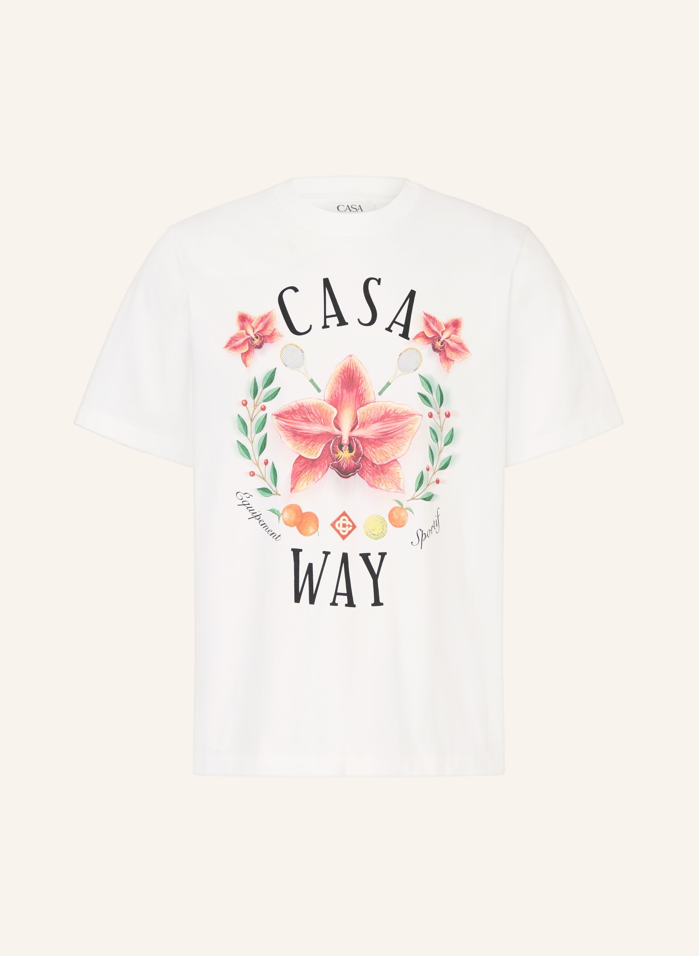 Casablanca CASA WAY ORCHID T-shirt: WHITE / RED / GREEN