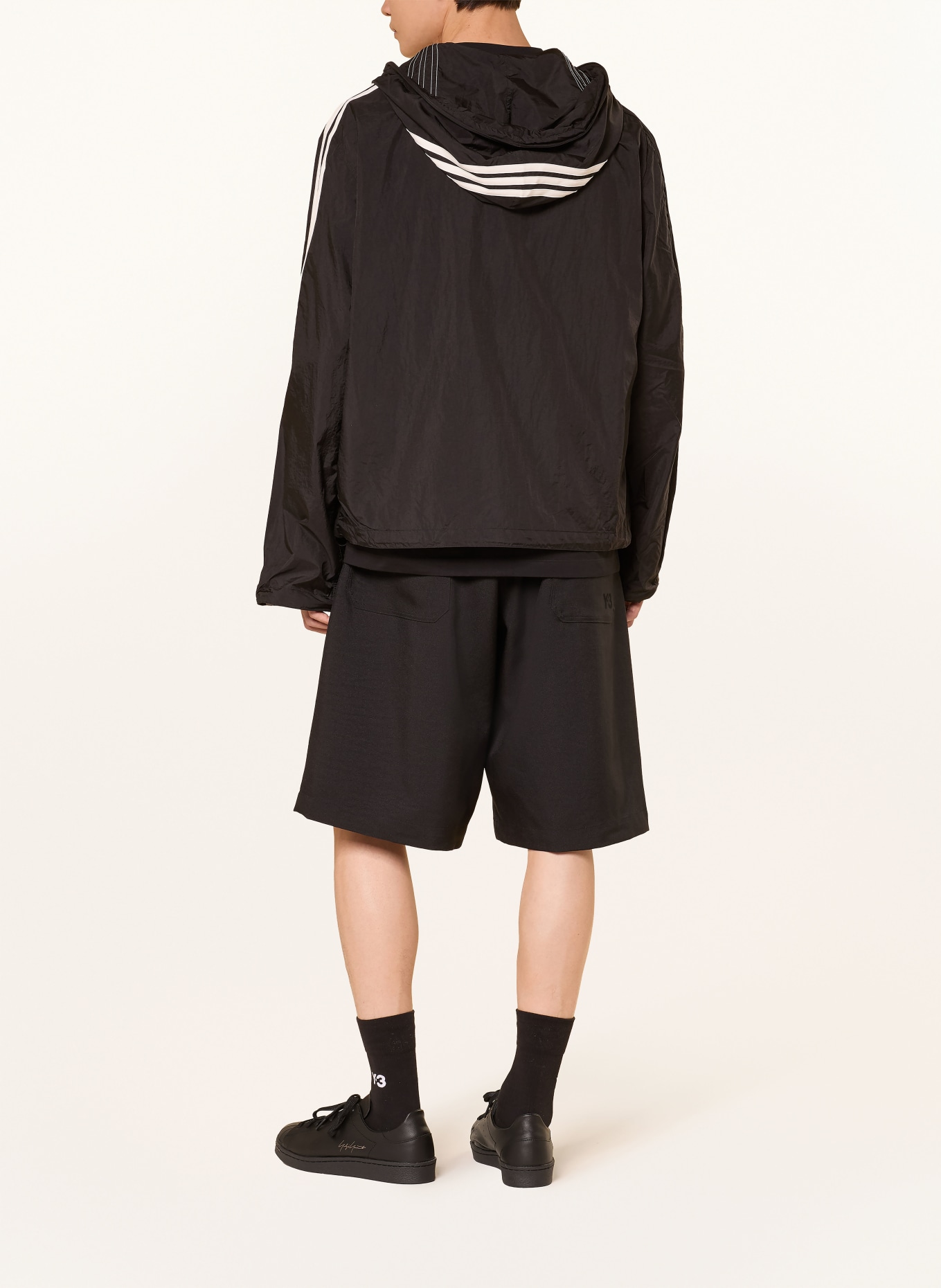 Y-3 SPORT UNIFORM Oversized Fit Shorts: BLACK