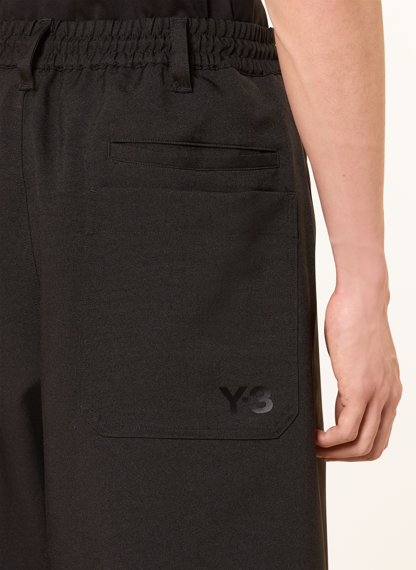 Y-3 SPORT UNIFORM Oversized Fit Shorts: BLACK