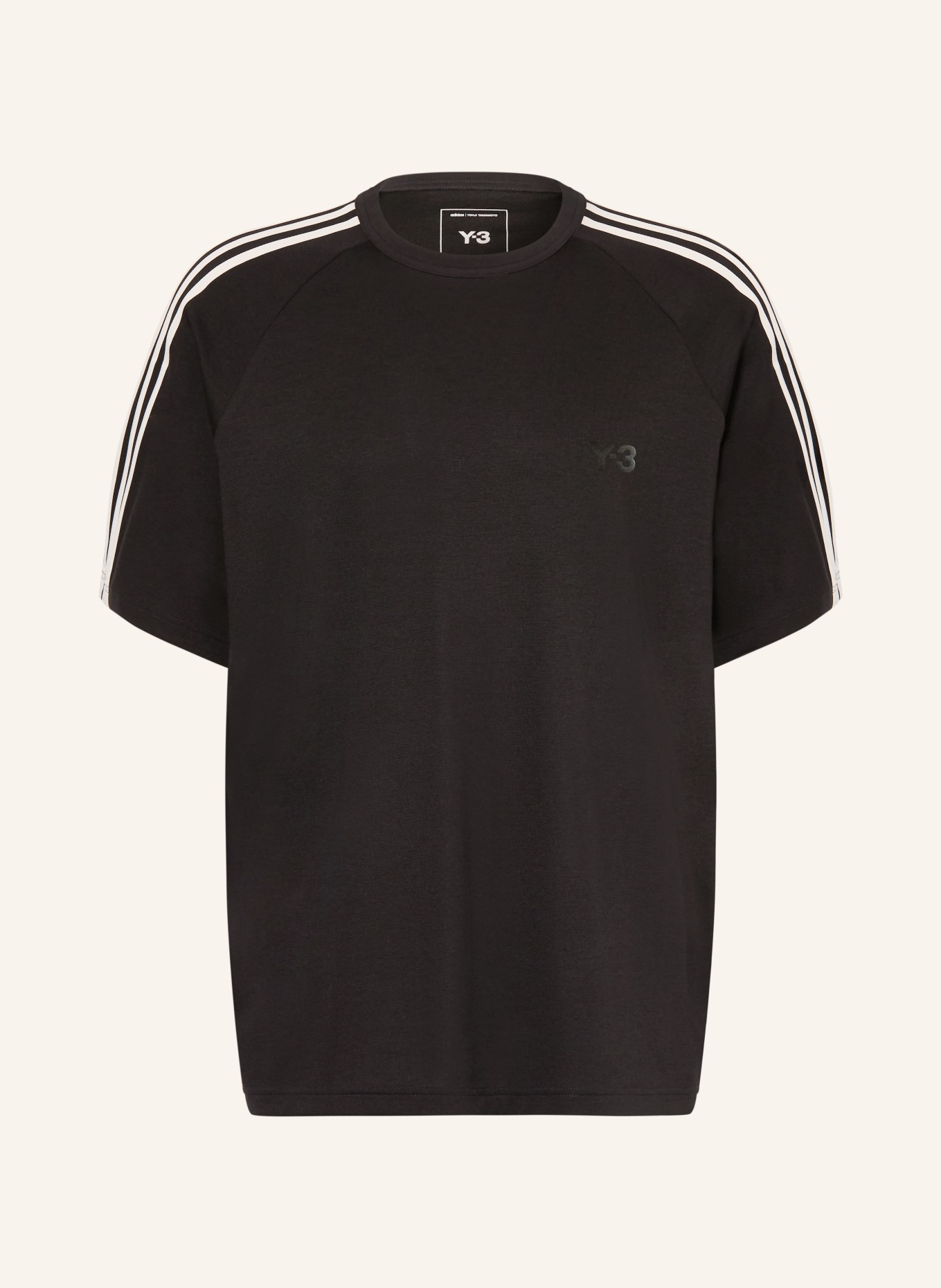 Y-3 Tričko s pruhy: ČERNÁ
