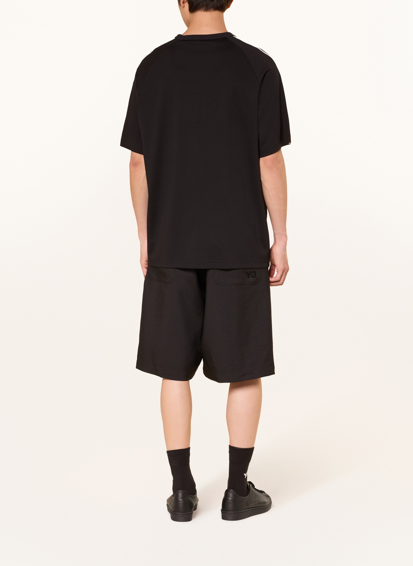 Y-3 Tričko s pruhy: ČERNÁ