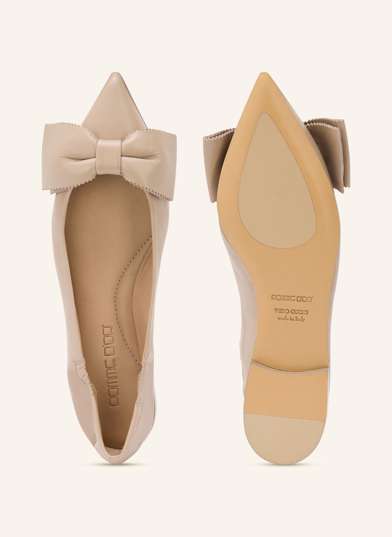 POMME D'OR Baleriny INGRID: SZAROBRĄZOWY