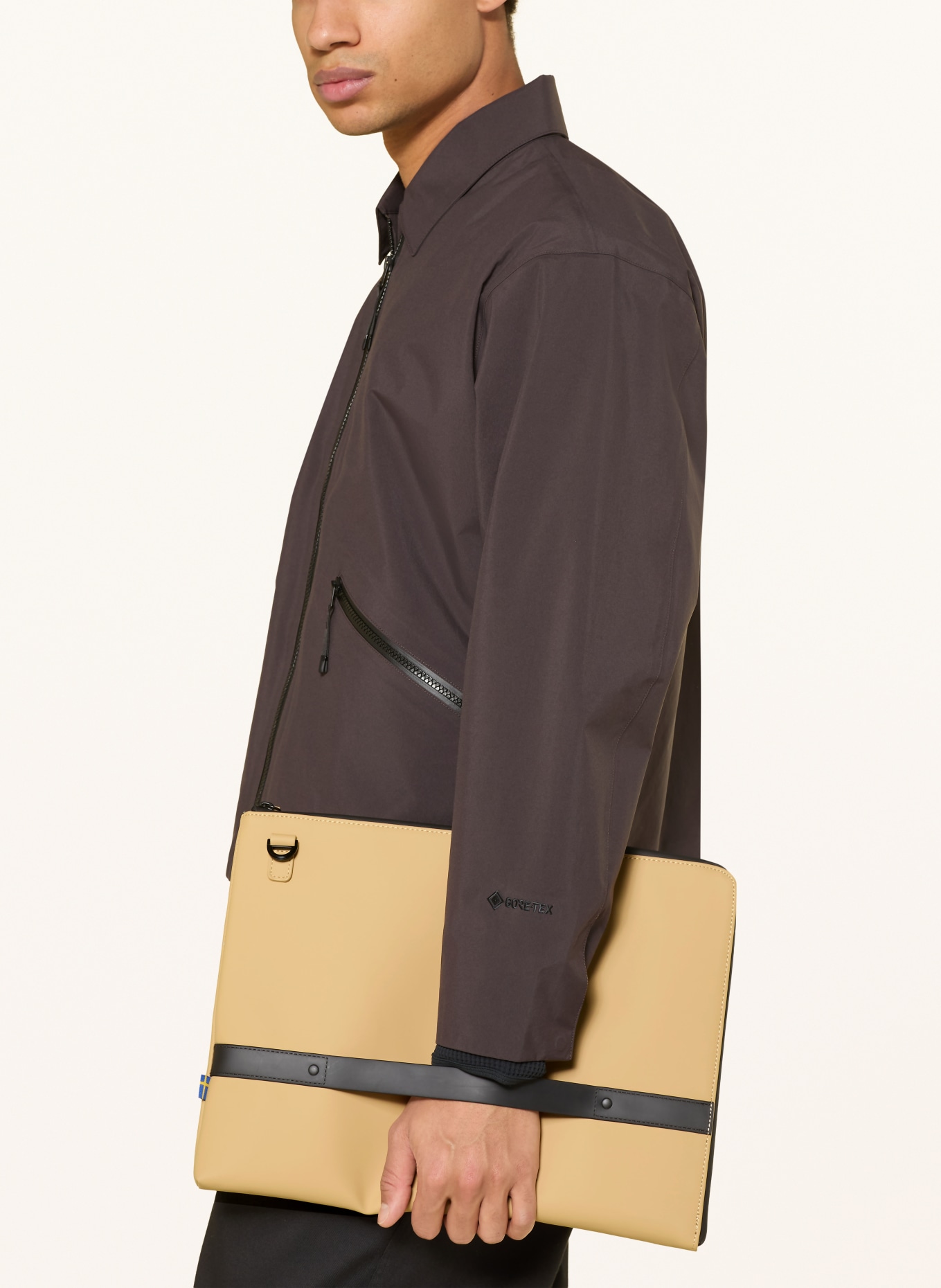 GASTON LUGA SPLÄSH laptop bag: LIGHT BROWN / BLACK