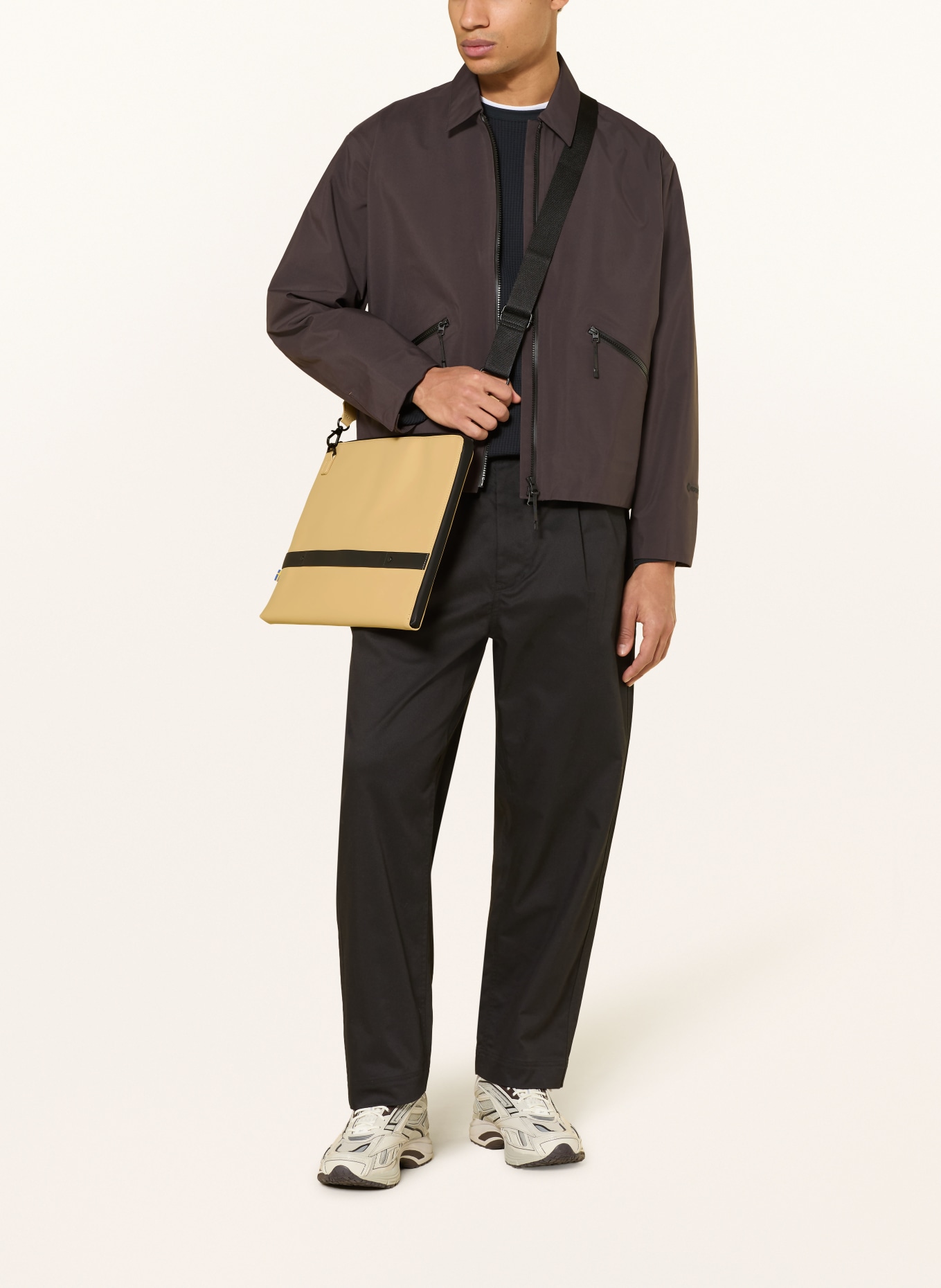 GASTON LUGA SPLÄSH laptop bag: LIGHT BROWN / BLACK